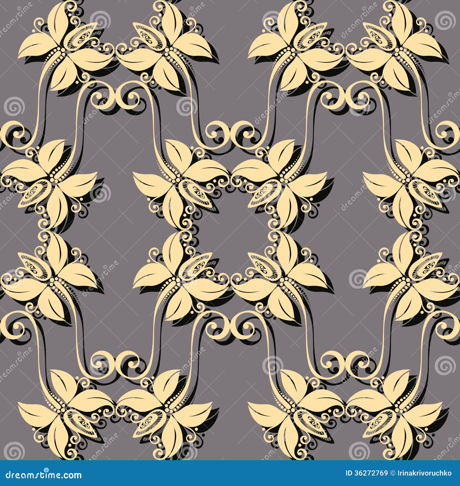 Seamless Ornate Floral Pattern Stock Vector - Illustration ...
