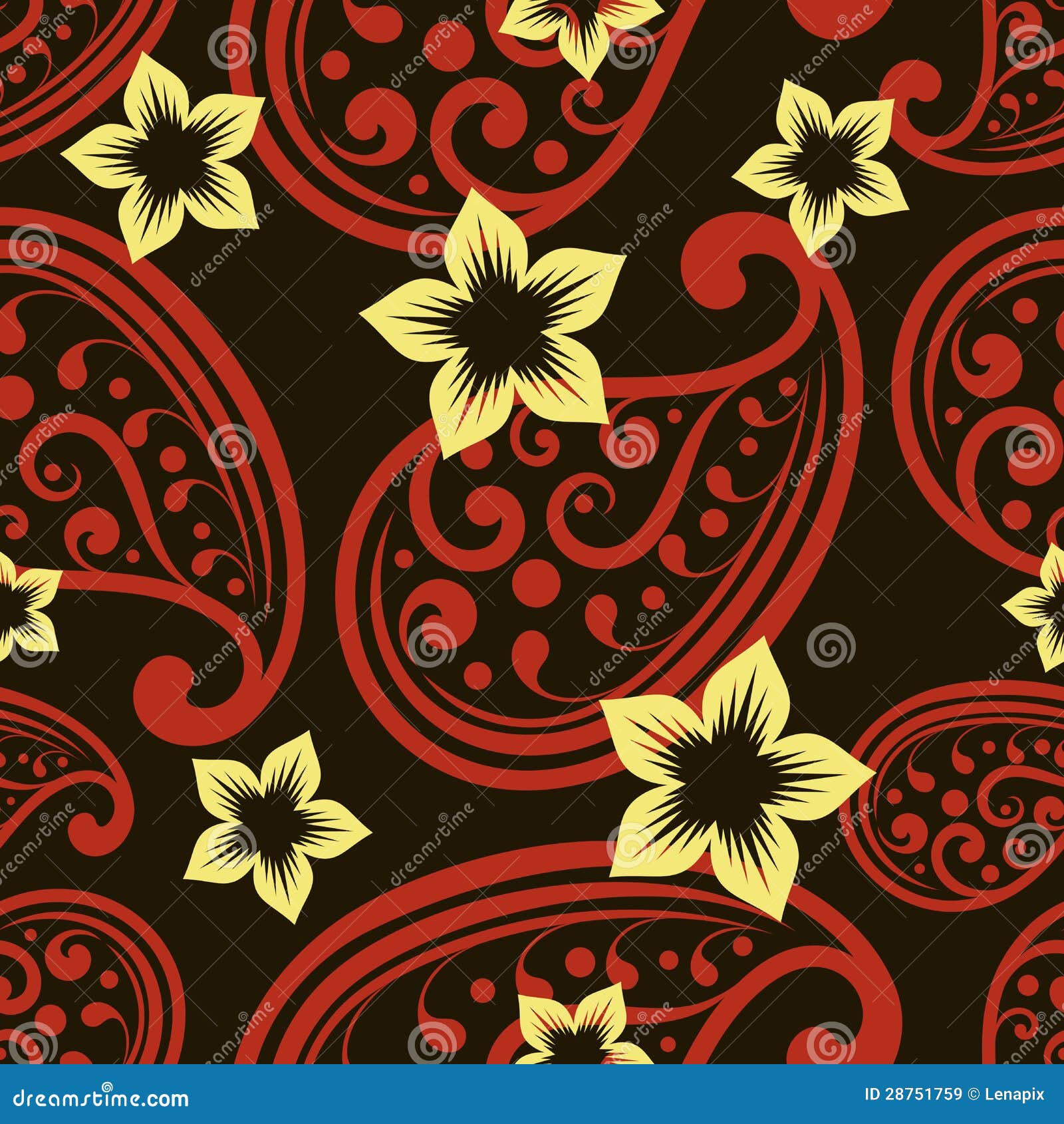 Seamless ornate wallpaper stock vector. Illustration of painting 28751759