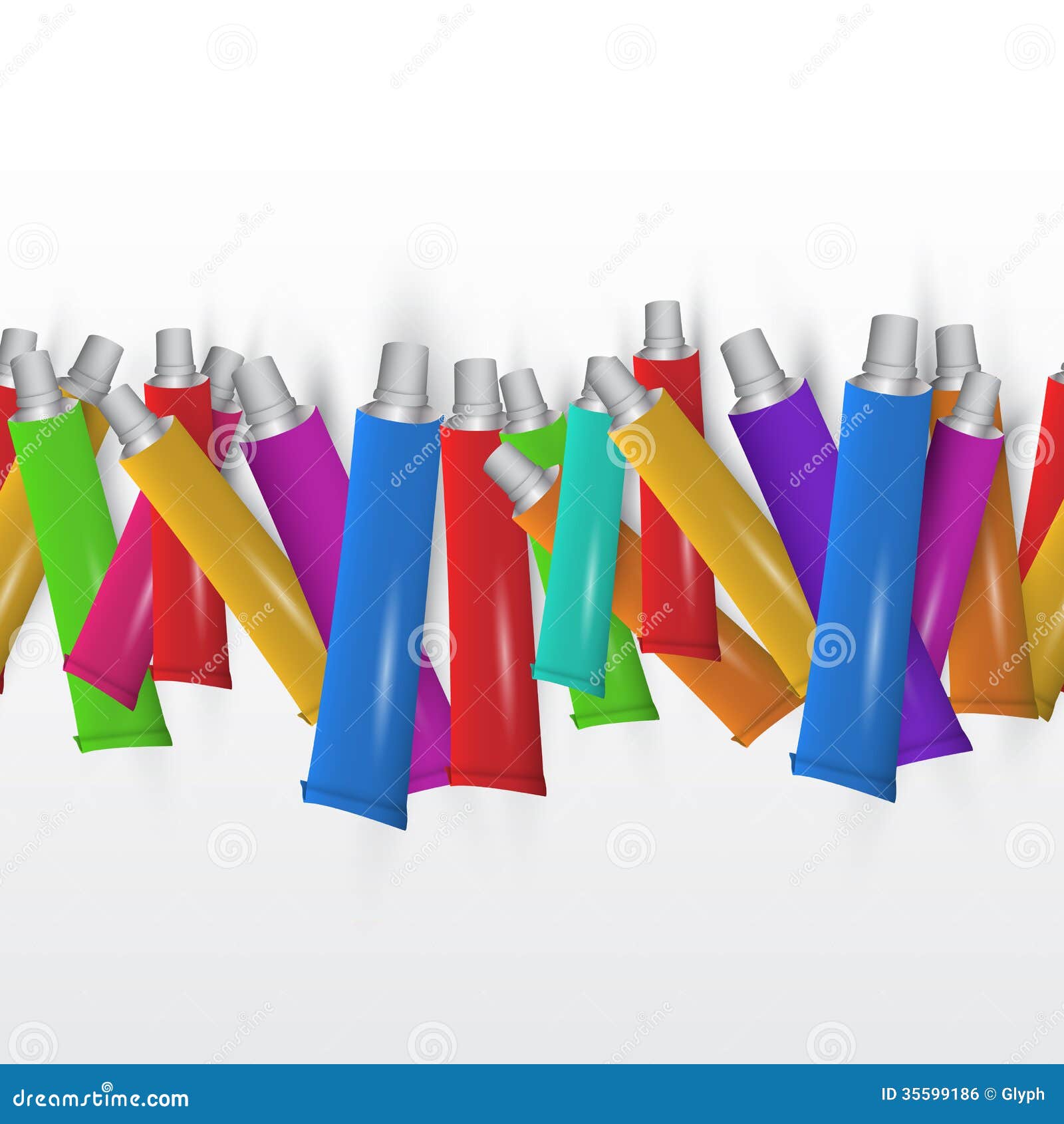 Seamless Paint Tubes Background Stock Vector - Illustration of create