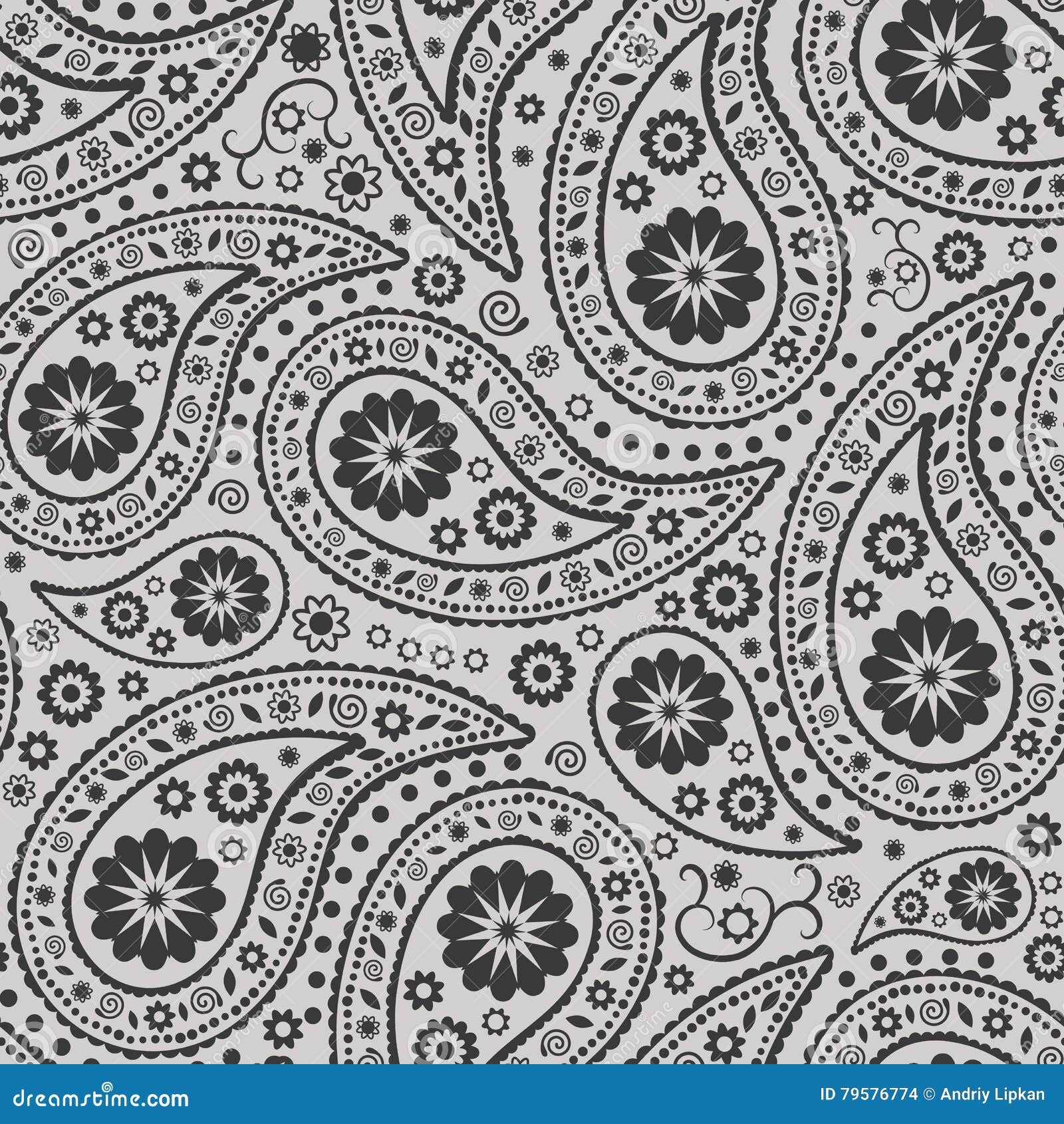 Seamless Paisley Background. Elegant Hand Drawn Vector Pattern Stock ...