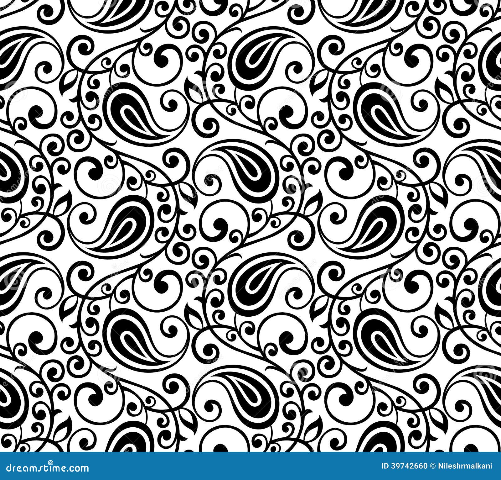 Download Seamless Paisley Vector Background Stock Vector - Image ...