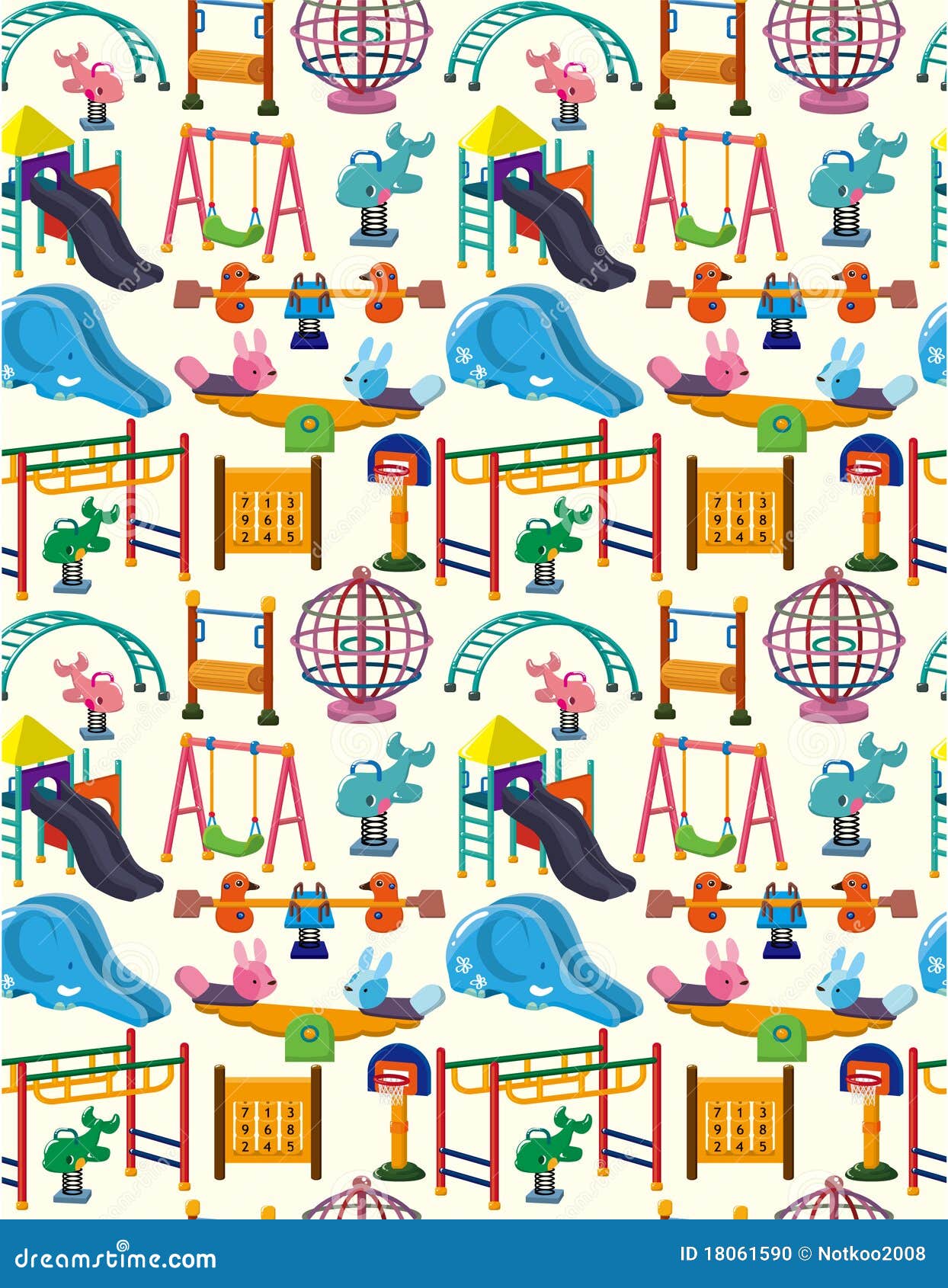 seamless park playground pattern