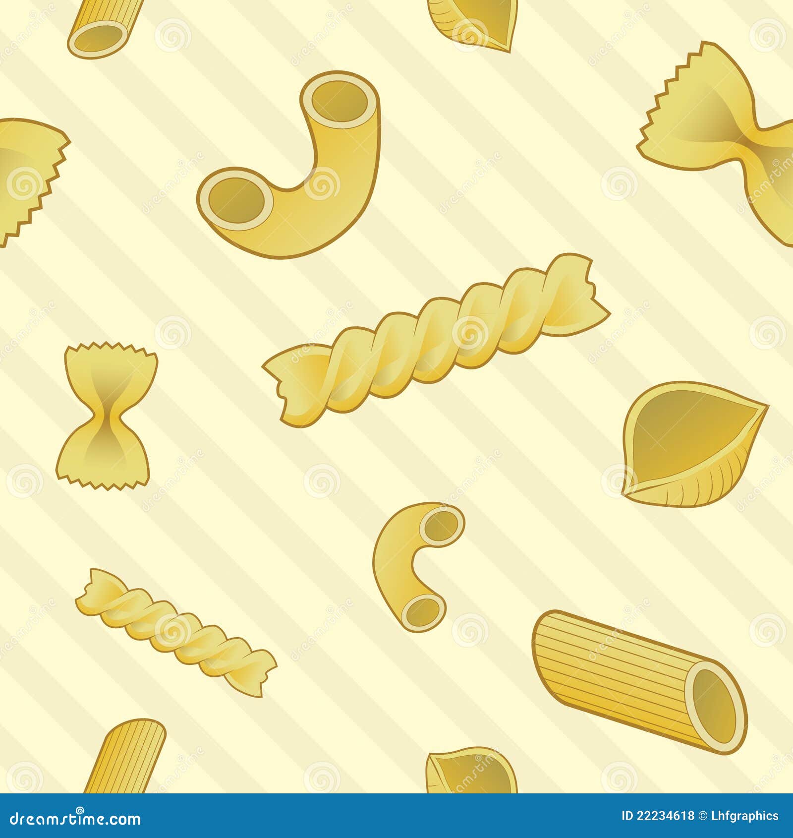 Seamless pasta background stock vector. Illustration of ziti 22234618