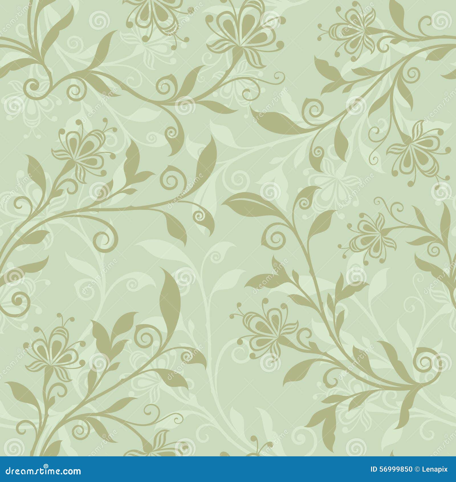Seamless Pastel Green Floral Background. Stock Vector Image 56999850