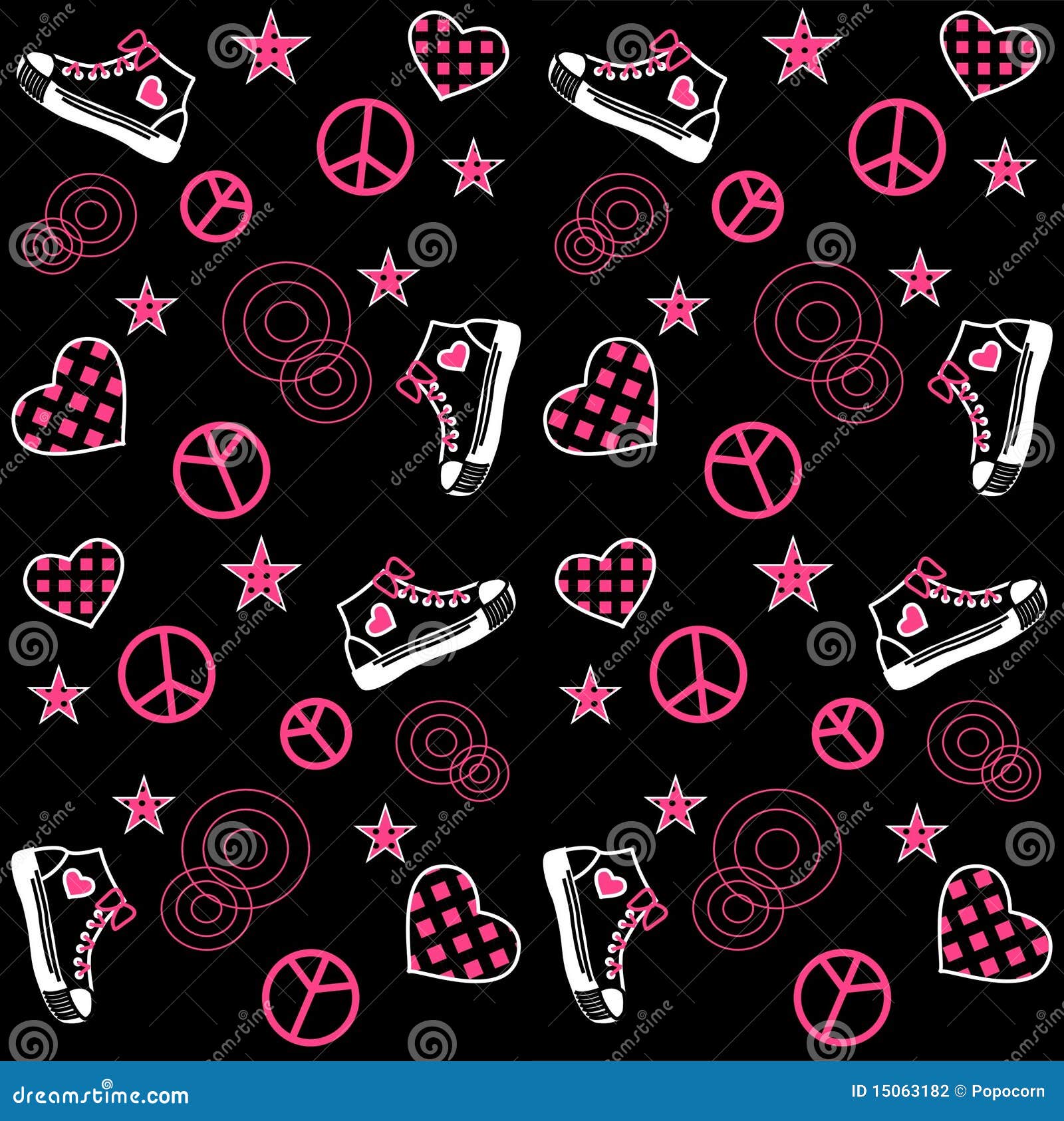 Seamless pattern with different elements