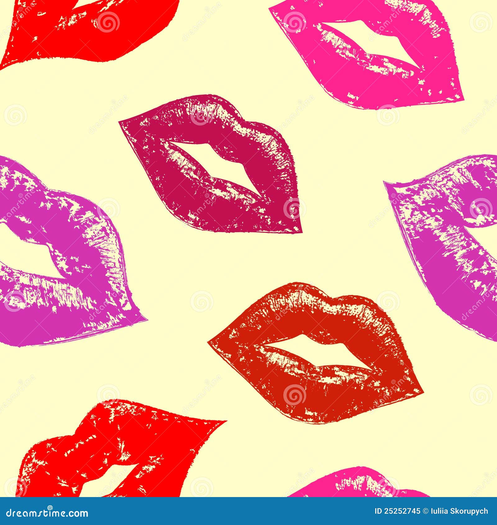 Seamless Pattern with Abstract Lips Stock Vector - Illustration of lure ...