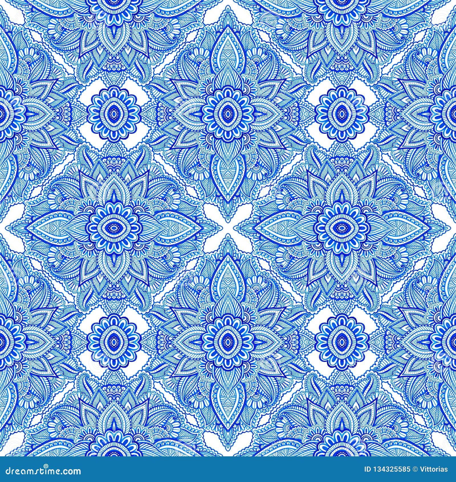 Ink Seamless  Pattern With Abstract Motifs  Stock 