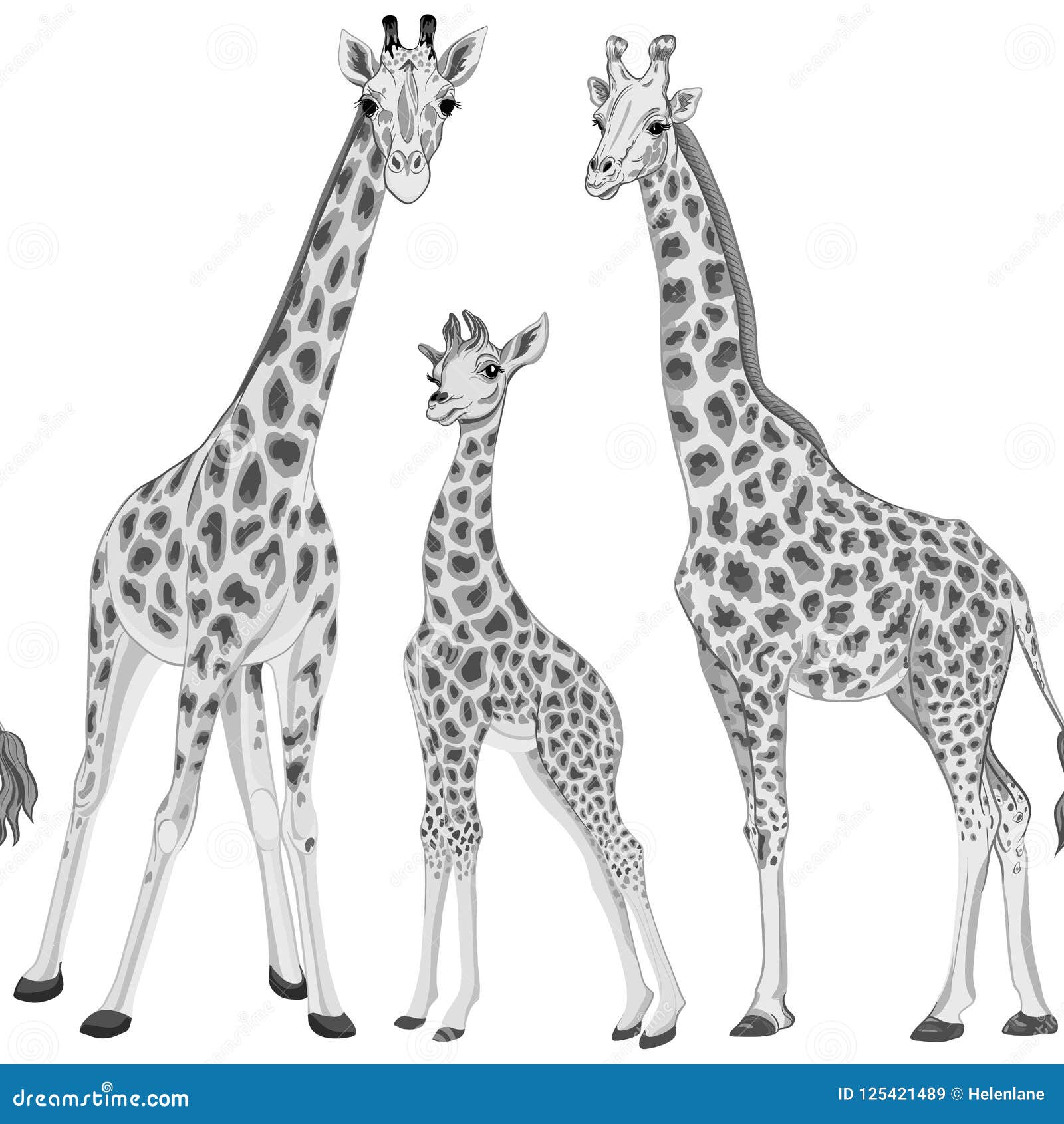 Seamless Pattern With Giraffe. Vector Illustration. Stock Vector - Illustration of drawn ...