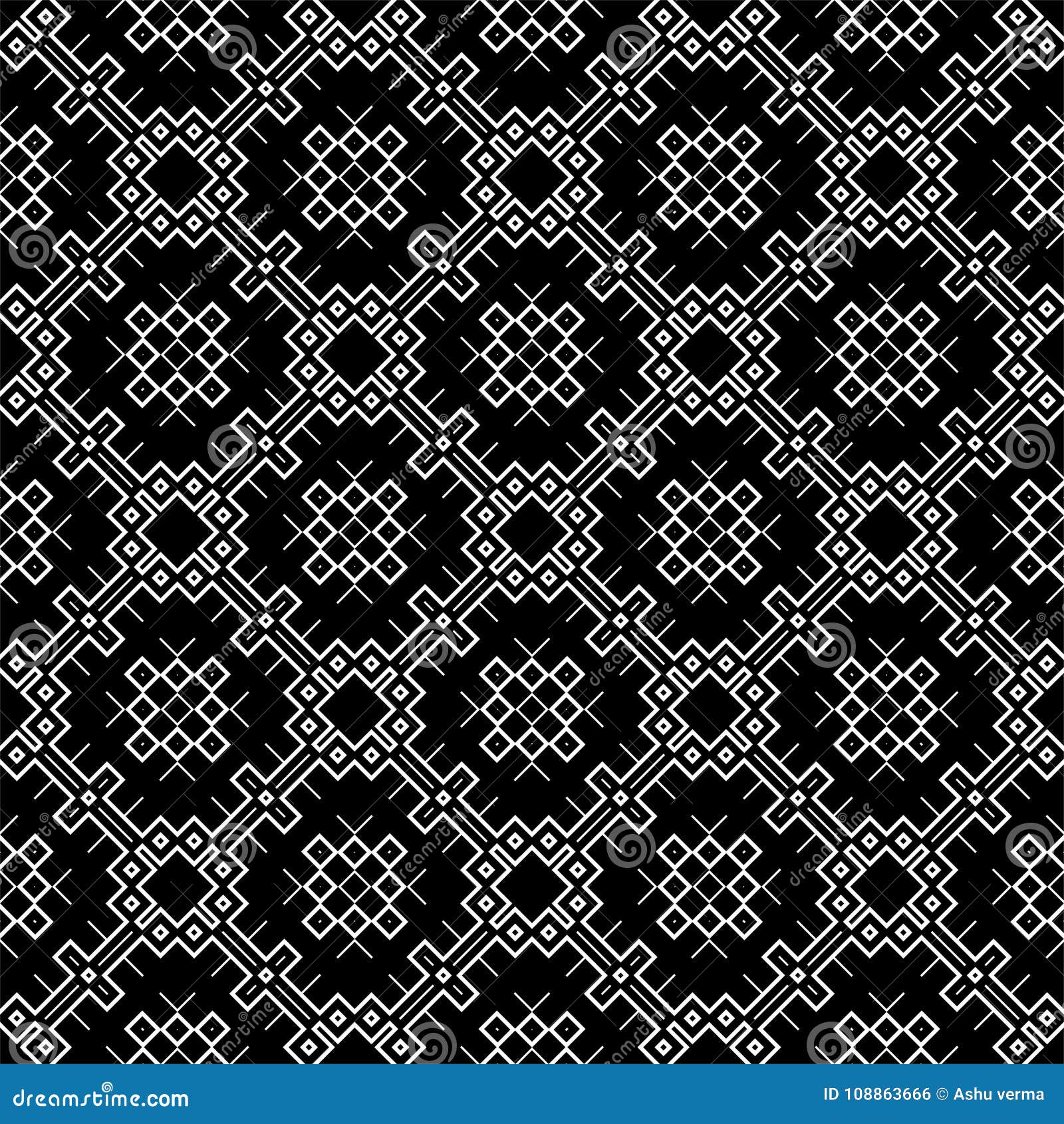 Seamless Pattern Background In Black And White Vintage And Retro