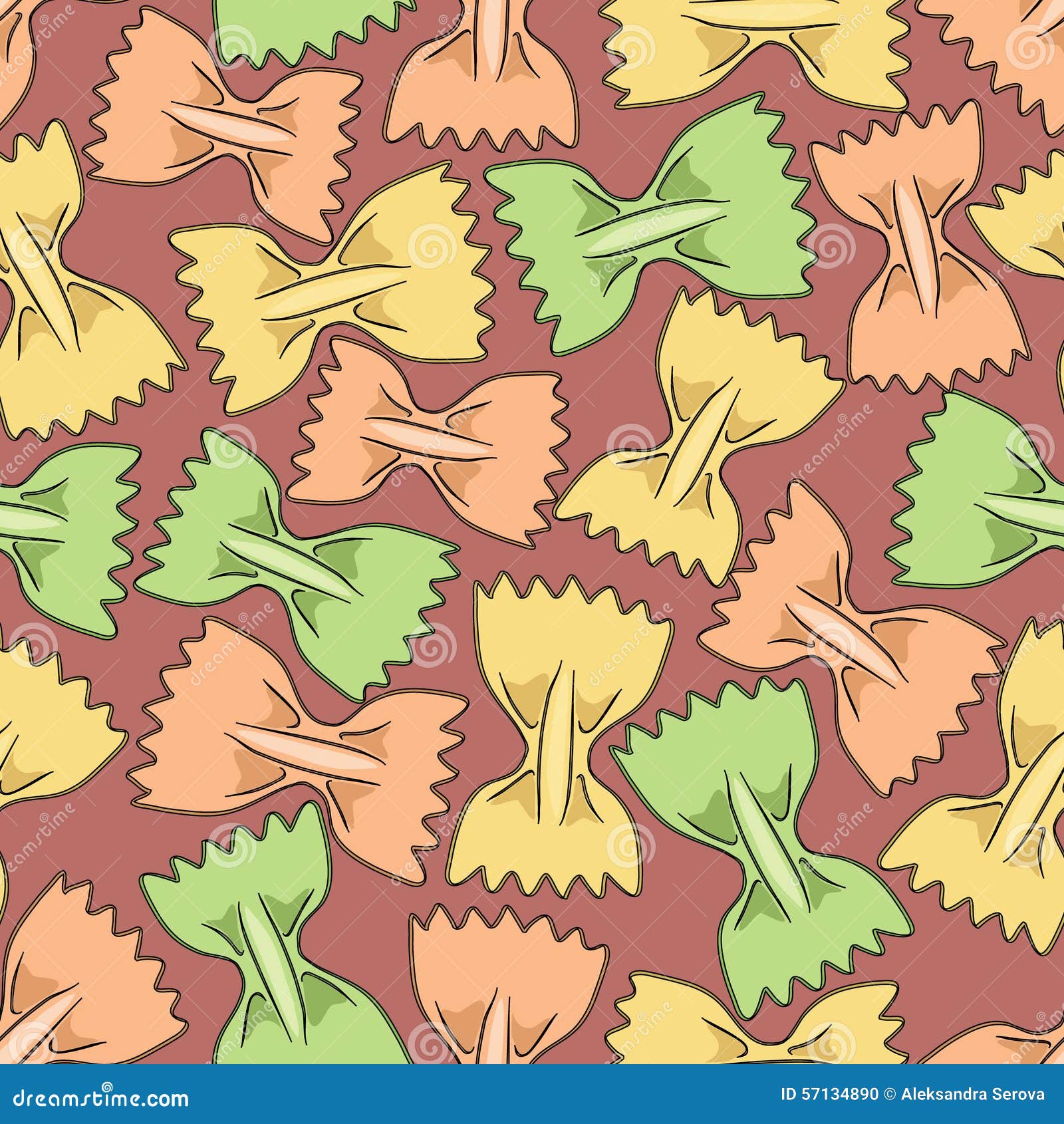 Seamless Pattern Background with Pasta Stock Vector Illustration of