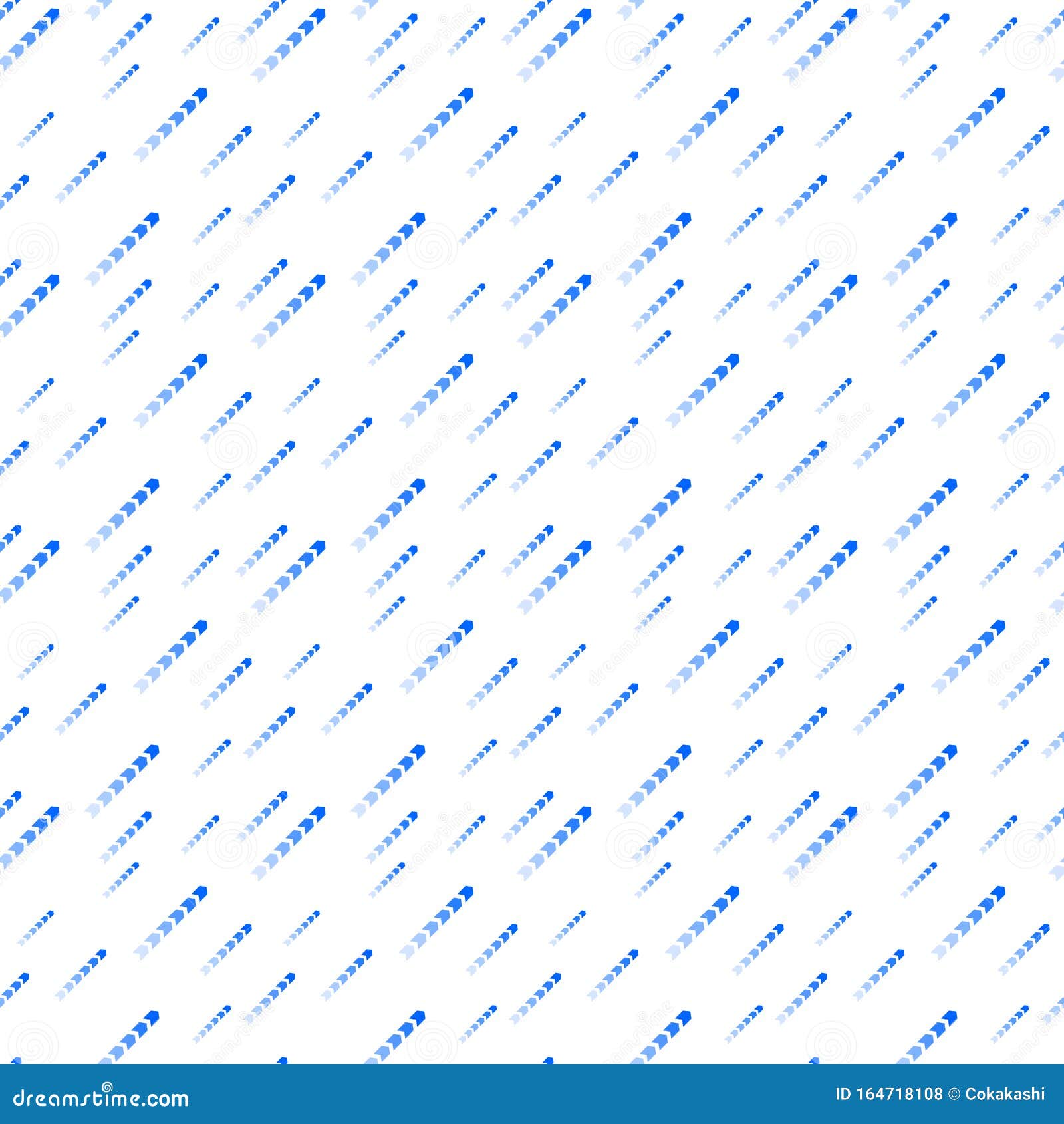 Seamless Pattern Background Vector, Blue Shade Color Diagonal Up Arrow