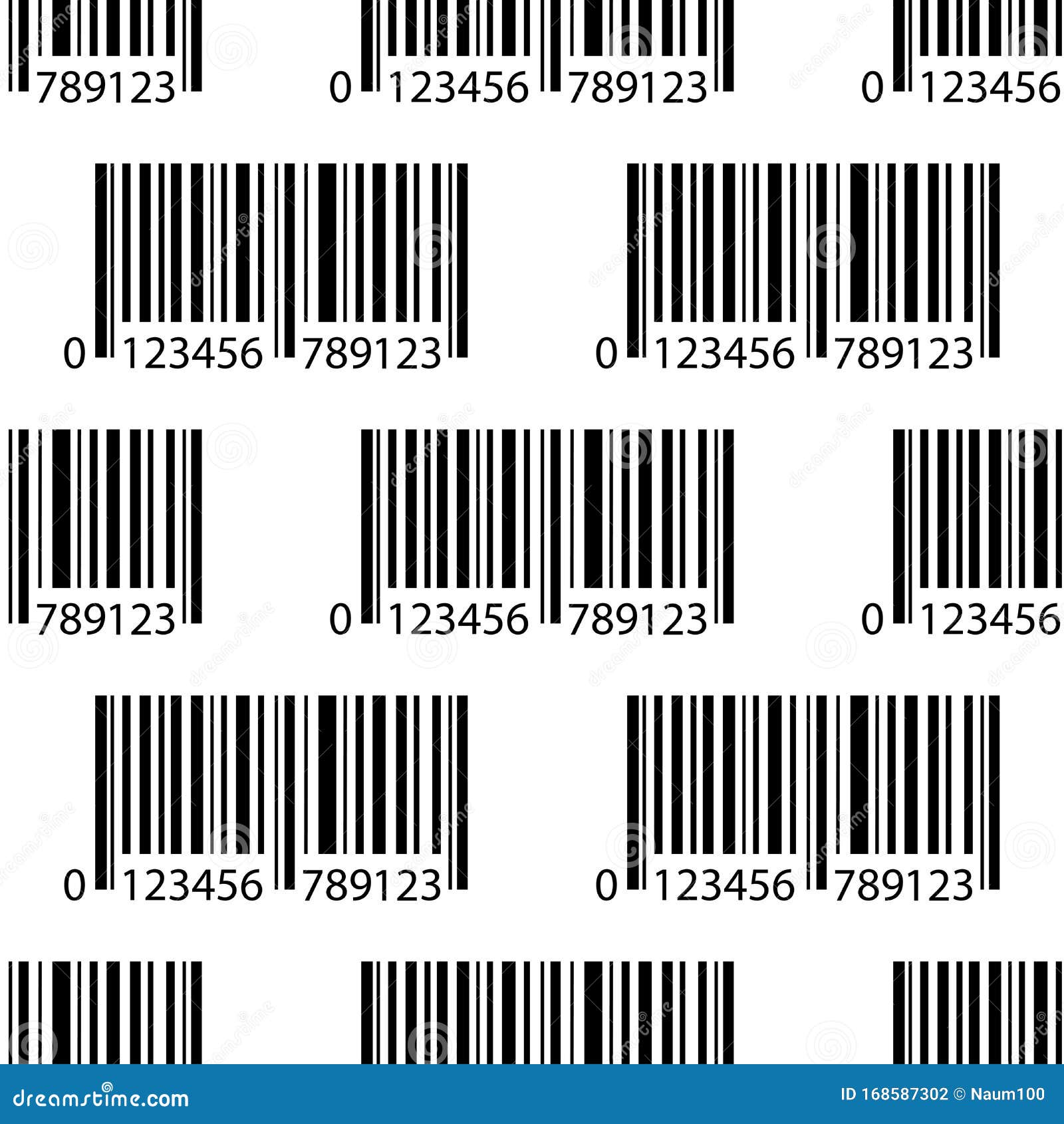 Seamless Pattern with Barcode Signs Stock Vector Illustration of code