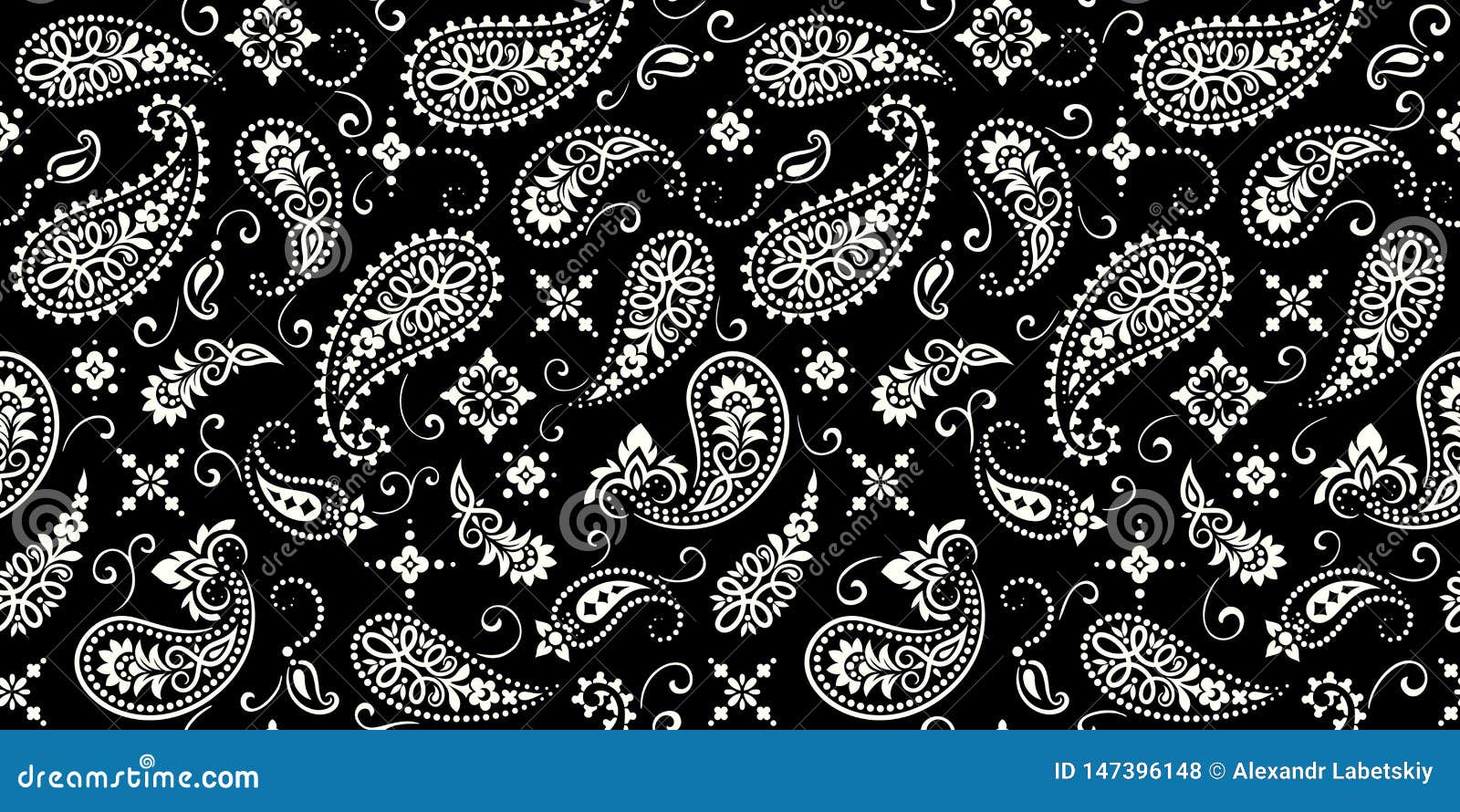 seamless pattern based on ornament paisley bandana print.  ornament paisley bandana print. silk neck scarf or
