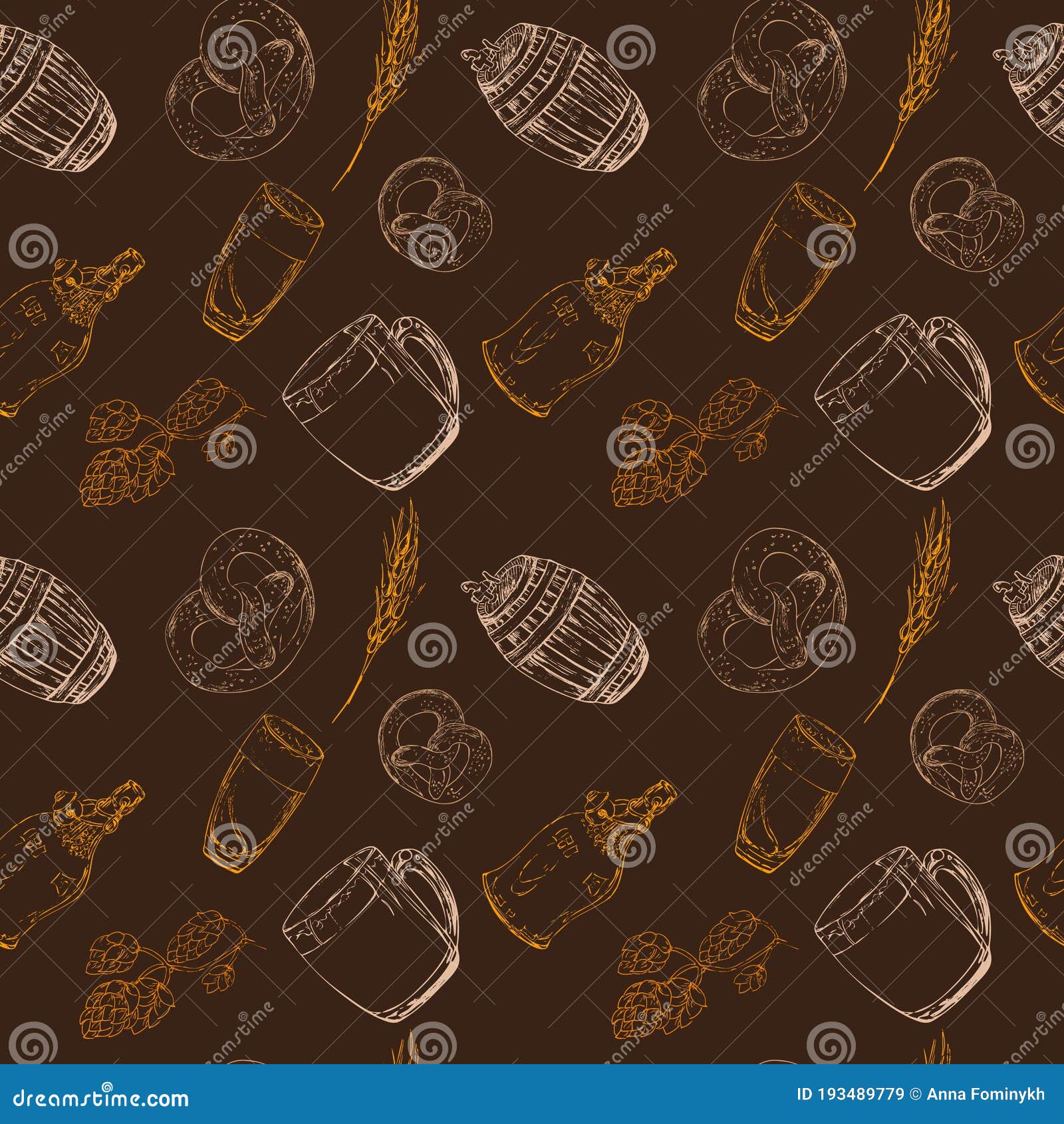 seamless pattern of beer s , for wrapping paper, wallpaper, fabric pattern, backdrop, print, gift wrap, cover of notebook,