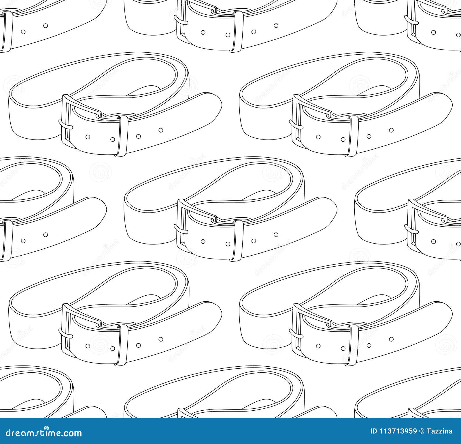 Seamless Pattern with Belts Stock Vector - Illustration of monochrome ...