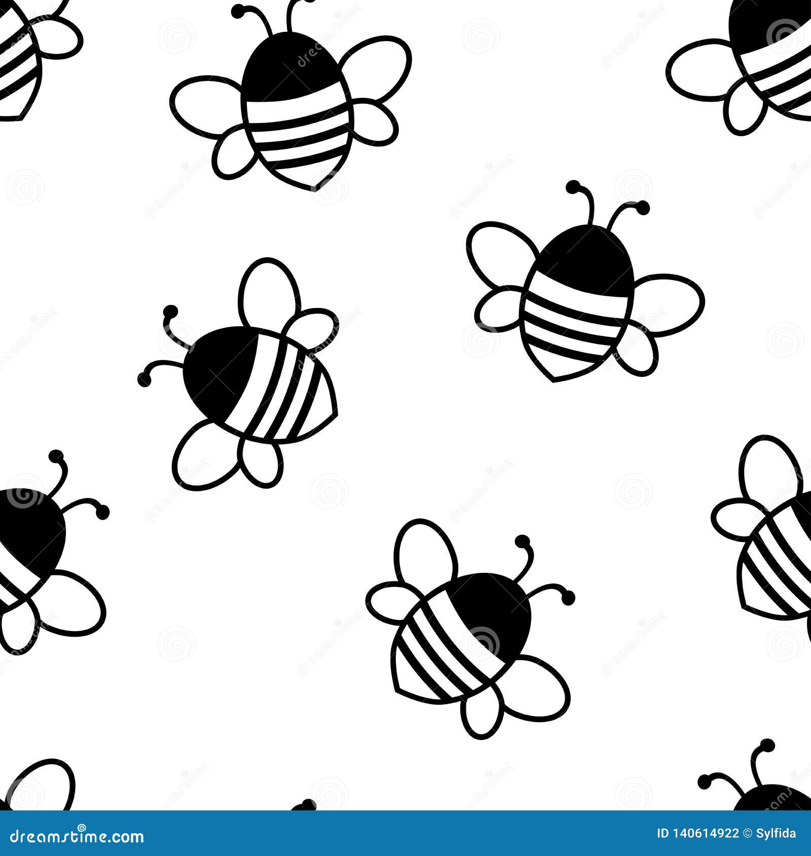 pix Cute Bee Hive Clipart Black And White https www dreamstime com seamless pattern black cute bees vector illustration isolated white background image140614922