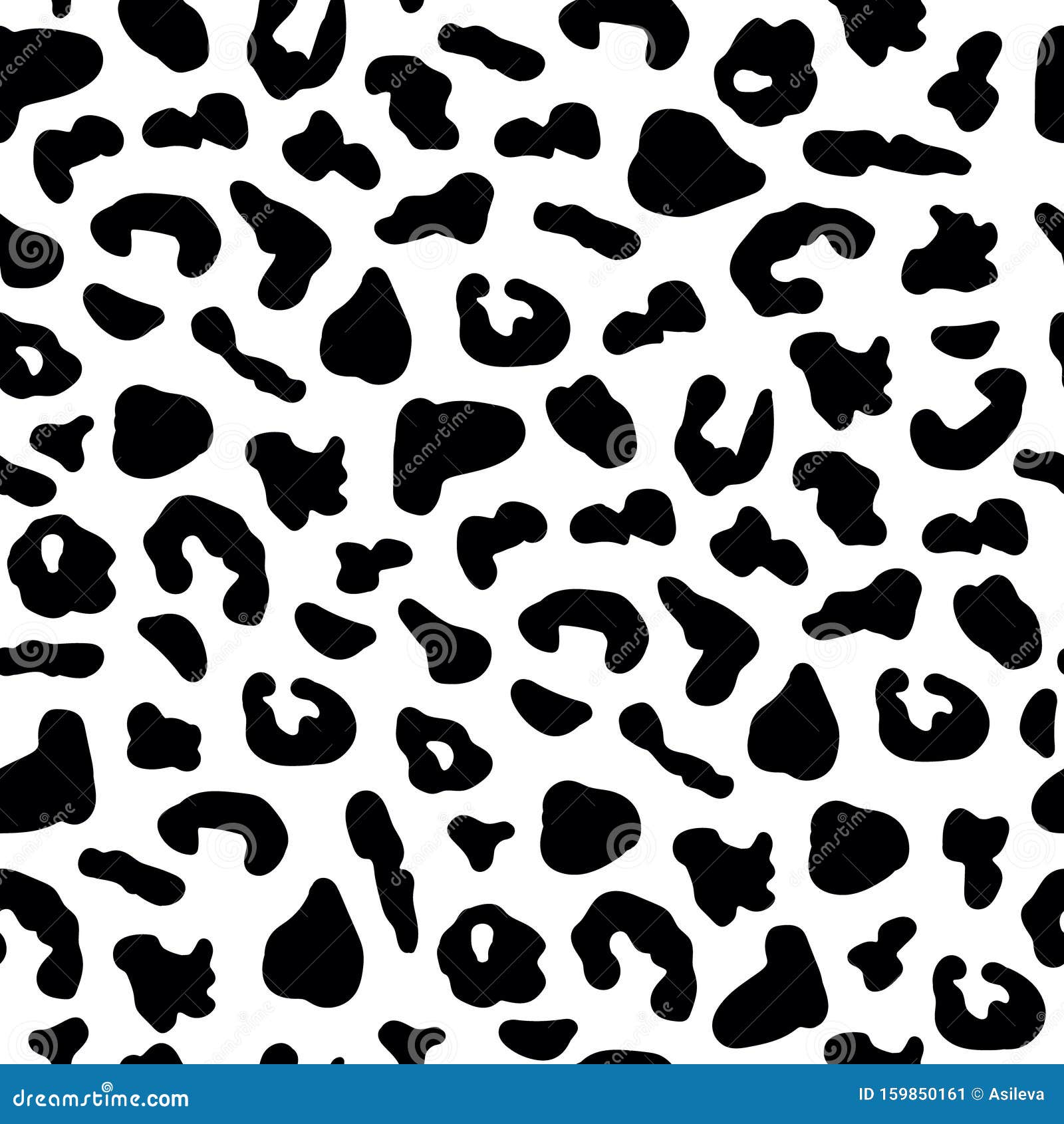 Black animal texture. Fashion safari print, seamless wild leopard