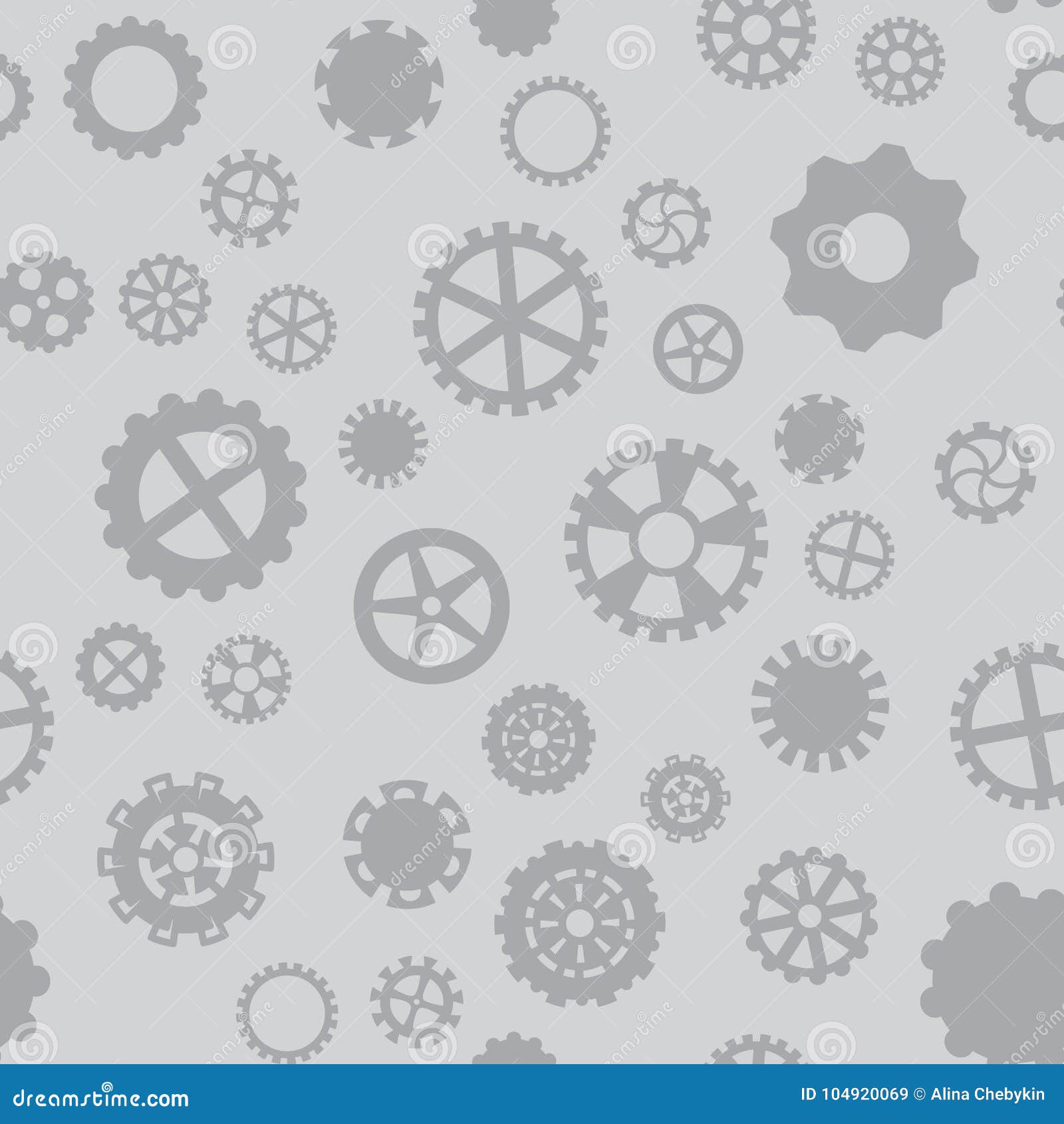seamless pattern with black and gray gears