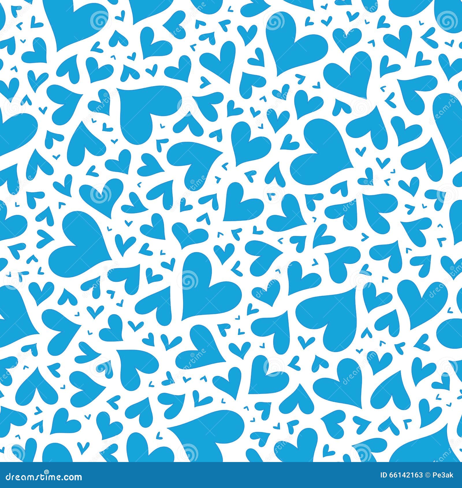 Seamless Pattern with Blue Hearts. Stock Vector - Illustration of color ...