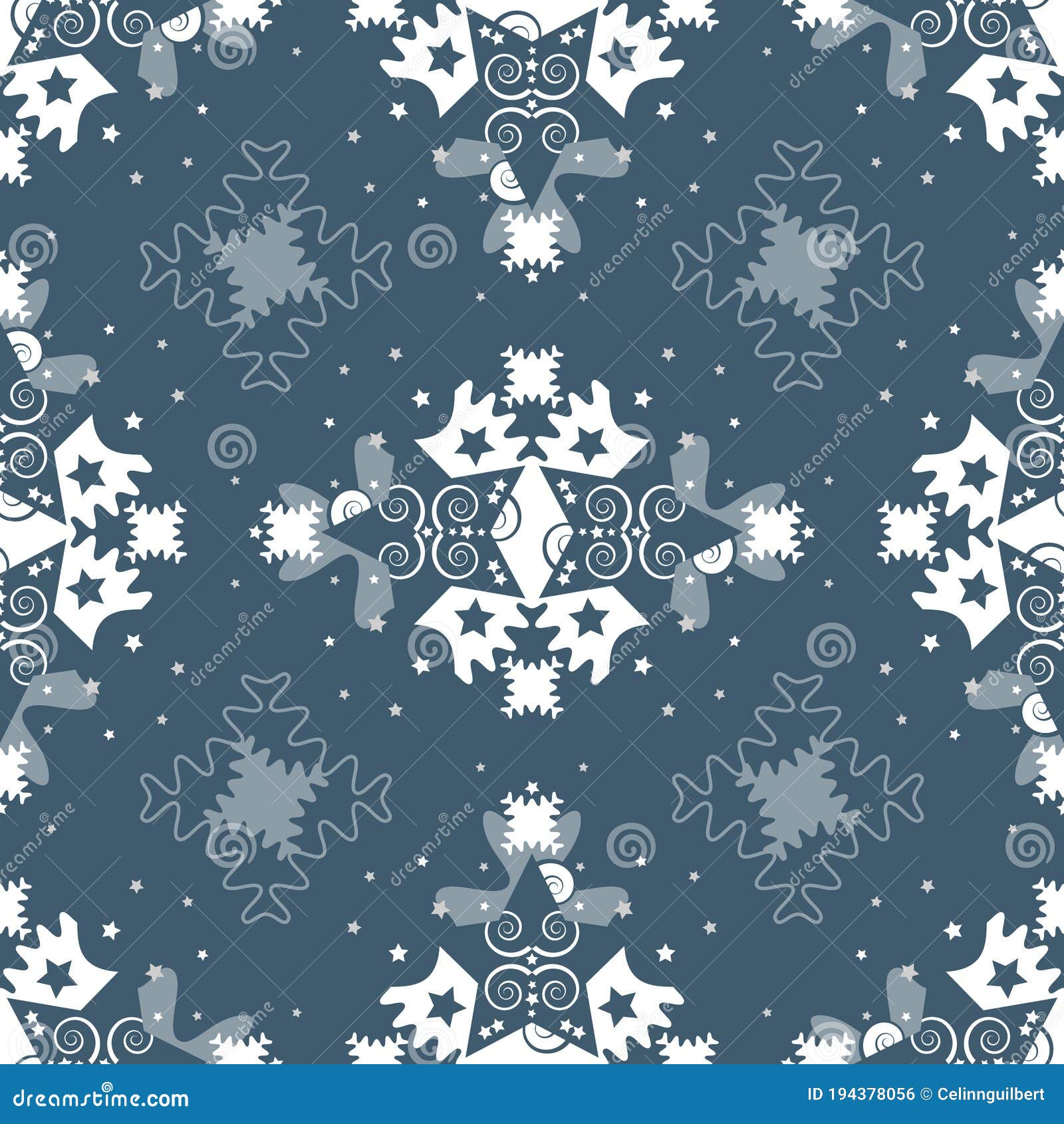pattern of stars and puzzle pieces style. seamless pattern christmas theme.