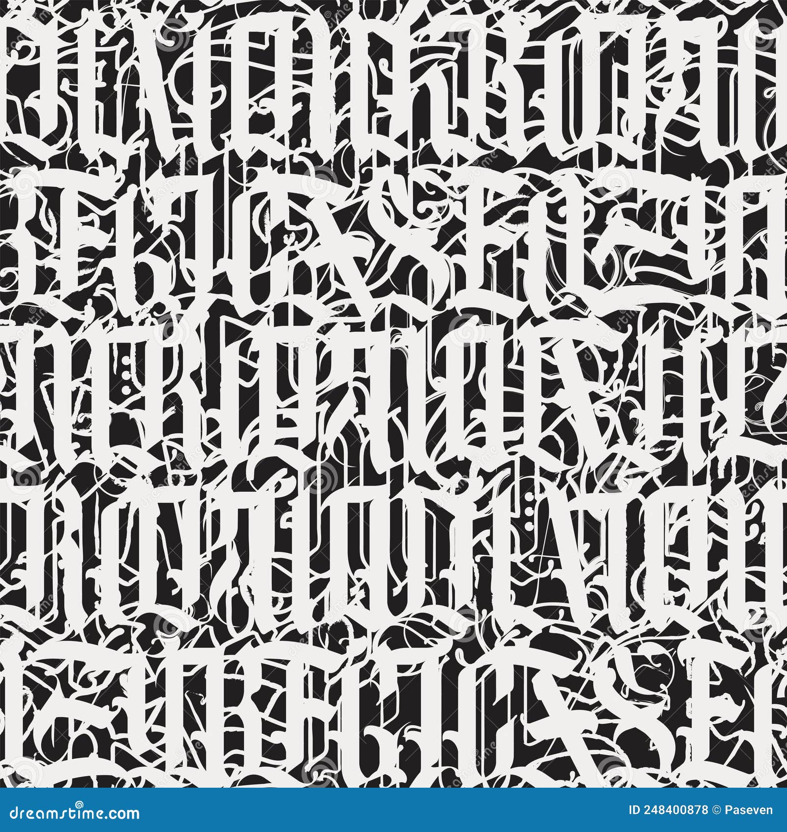 Vector Seamless Pattern of Capital Gothic Letters Stock Vector ...