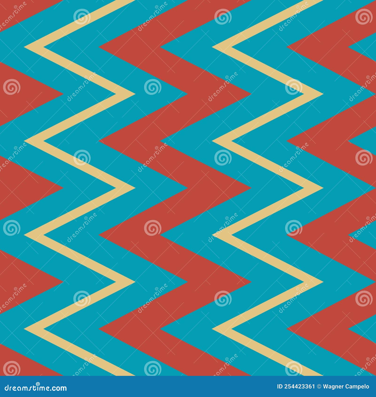 Seamless Pattern with Chevron Stripes in 3 Colors Stock Illustration