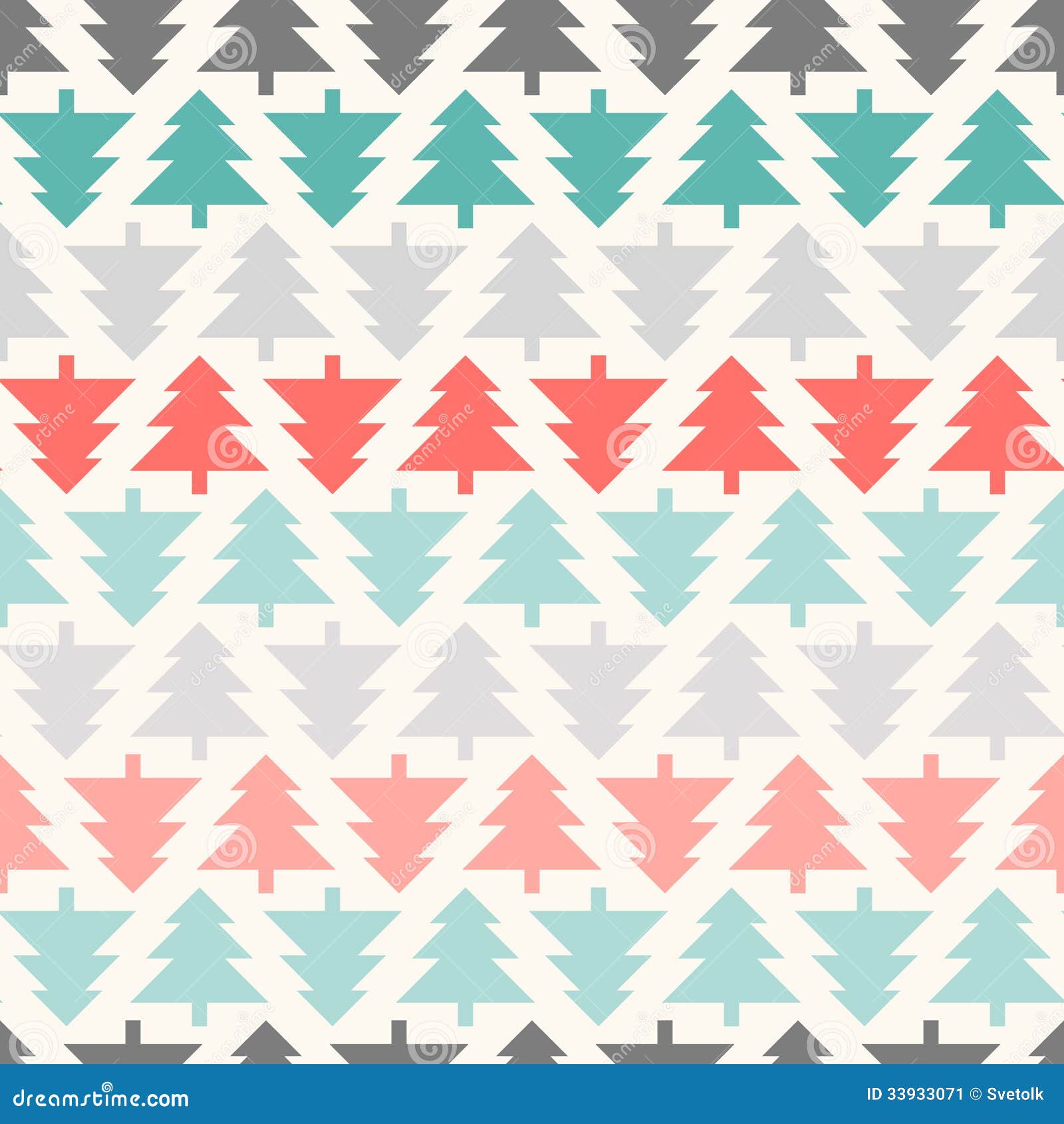 Seamless Pattern With Christmas Tree Silhouettes Stock 