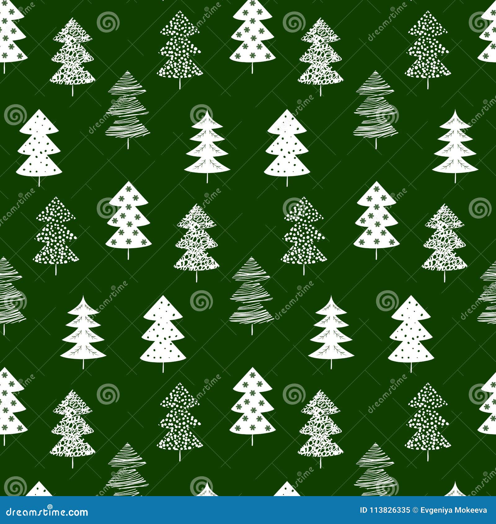 seamless pattern with christmas trees.
