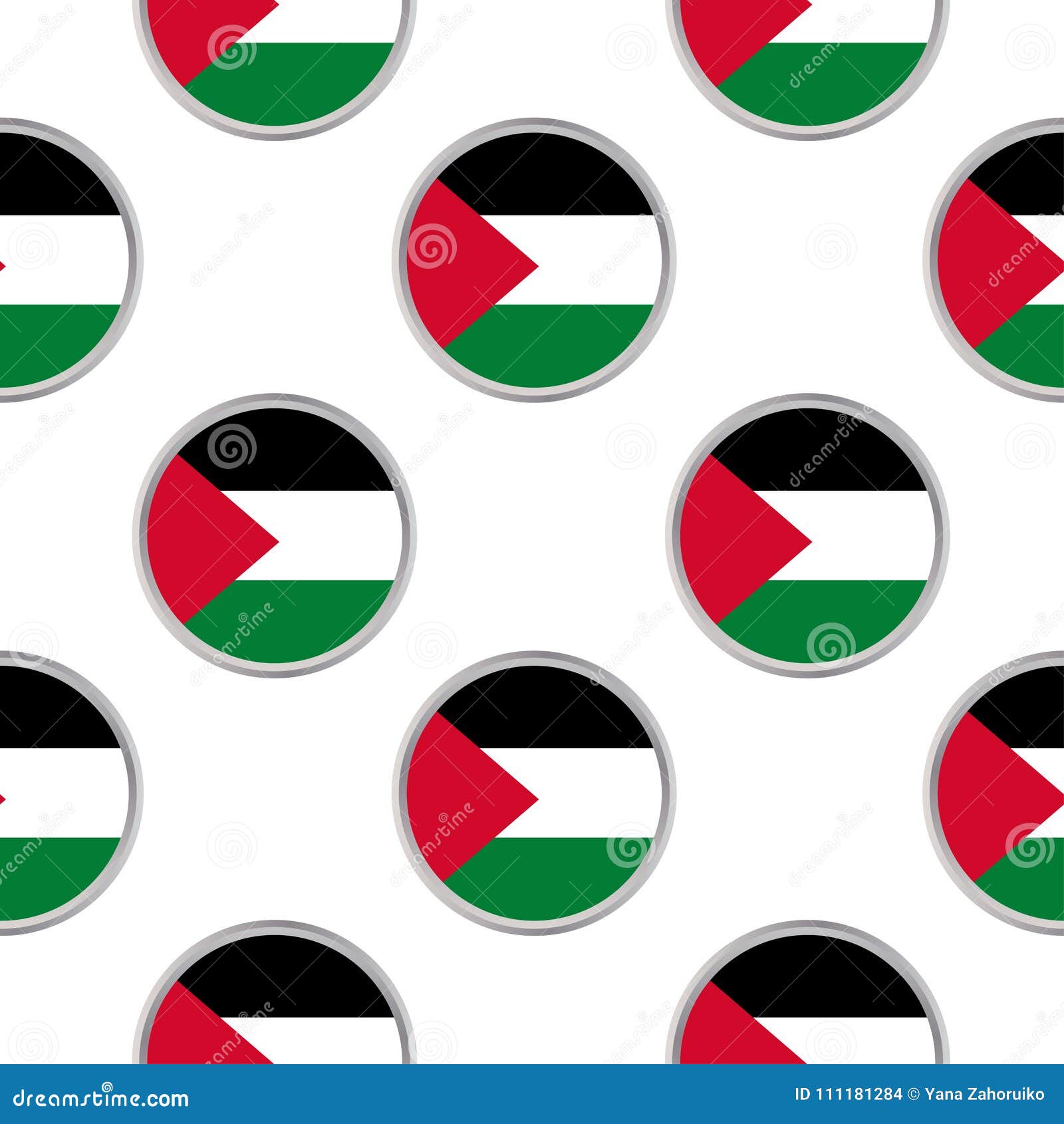Seamless Pattern From The Circles With Flag Of Palestine Stock Illustration Illustration Of Country Official 111181284