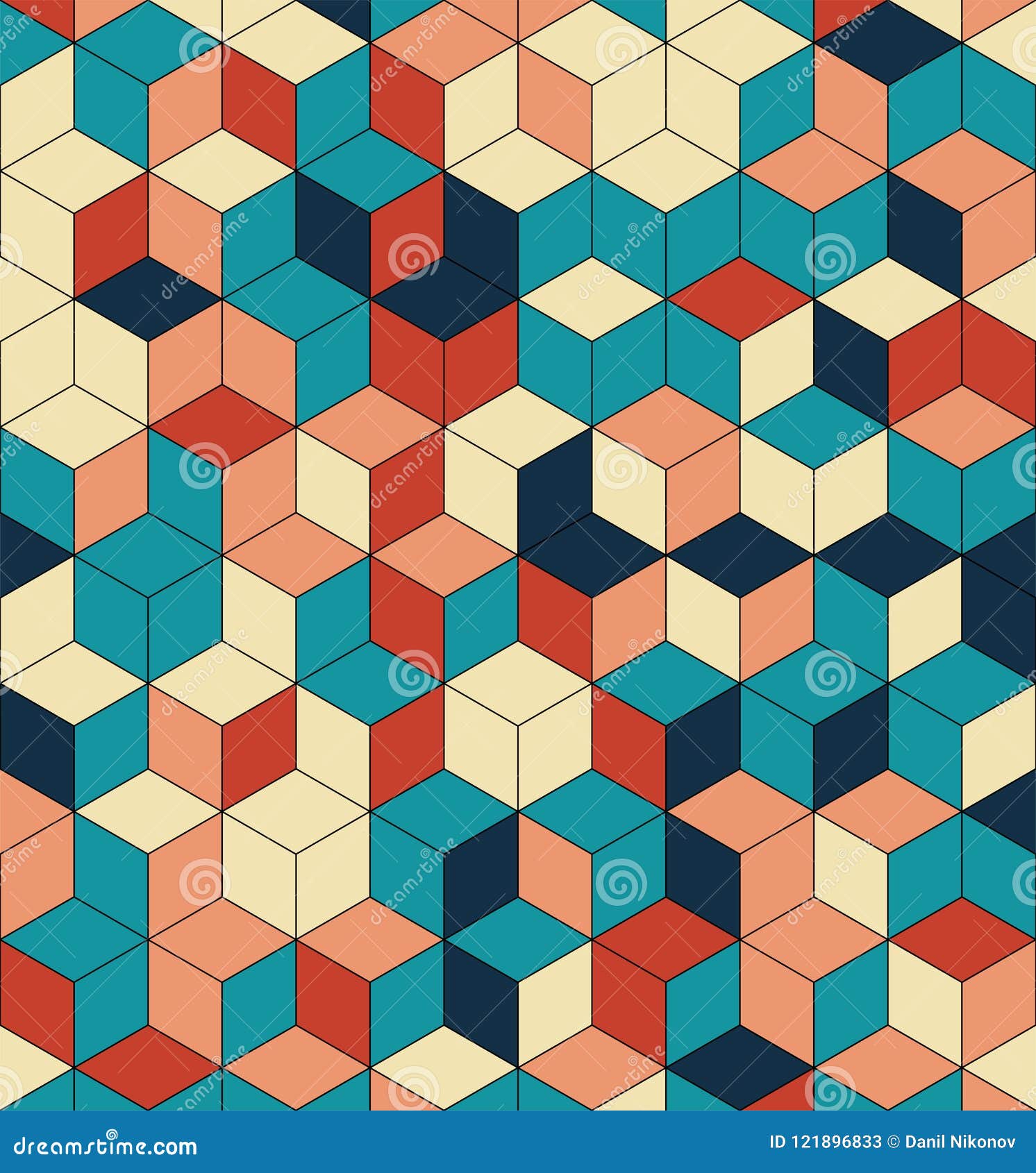 Seamless Pattern Of Colored Cubes Endless Multicolored Cubic Background Cube Pattern Cube Vector Cube Background Abstract Sea Stock Vector Illustration Of Ornament Hexagons 121896833