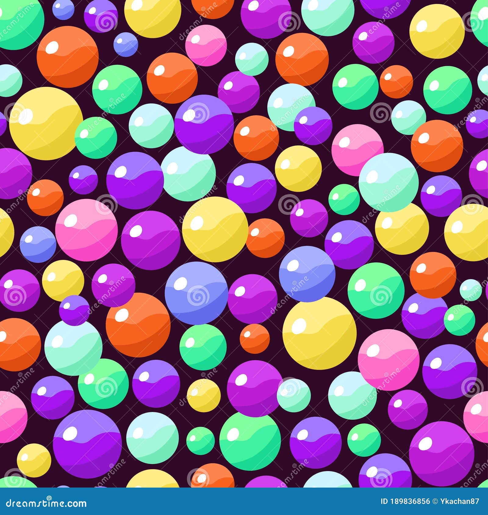 Seamless Pattern with Colorful Bonbons Candy Balls. Vector Illustration