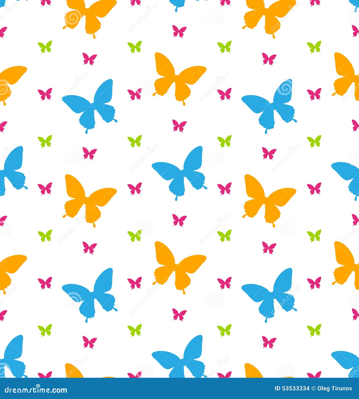 Seamless Pattern with Colorful Butterflies, Repeating Backdrop Stock ...