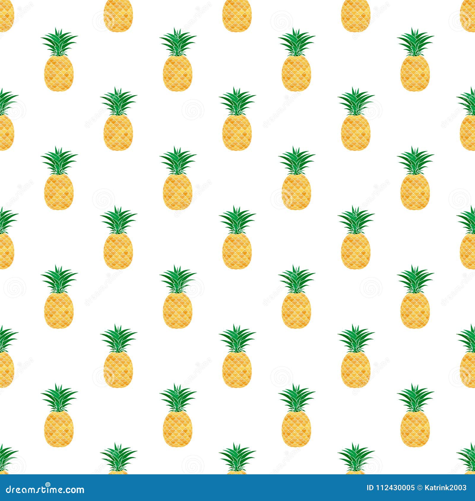 Seamless Pattern from Colorful Pineapple on White Background Stock Vector -  Illustration of pineapple, green: 112430005