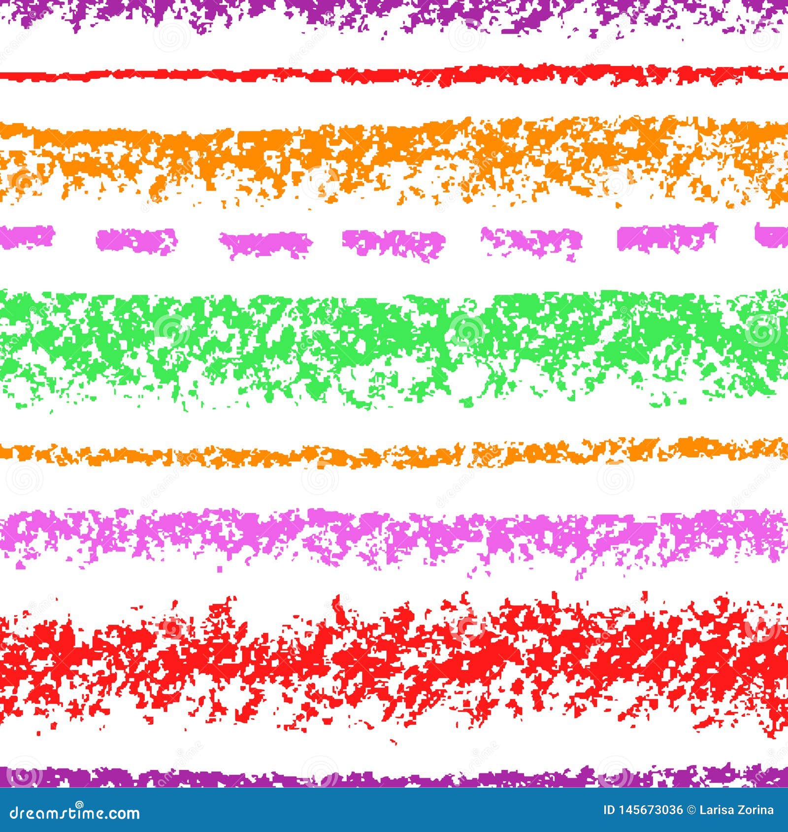 Seamless Pattern with Colorful Wax Crayon Strokes. Hand Drawn Bright ...