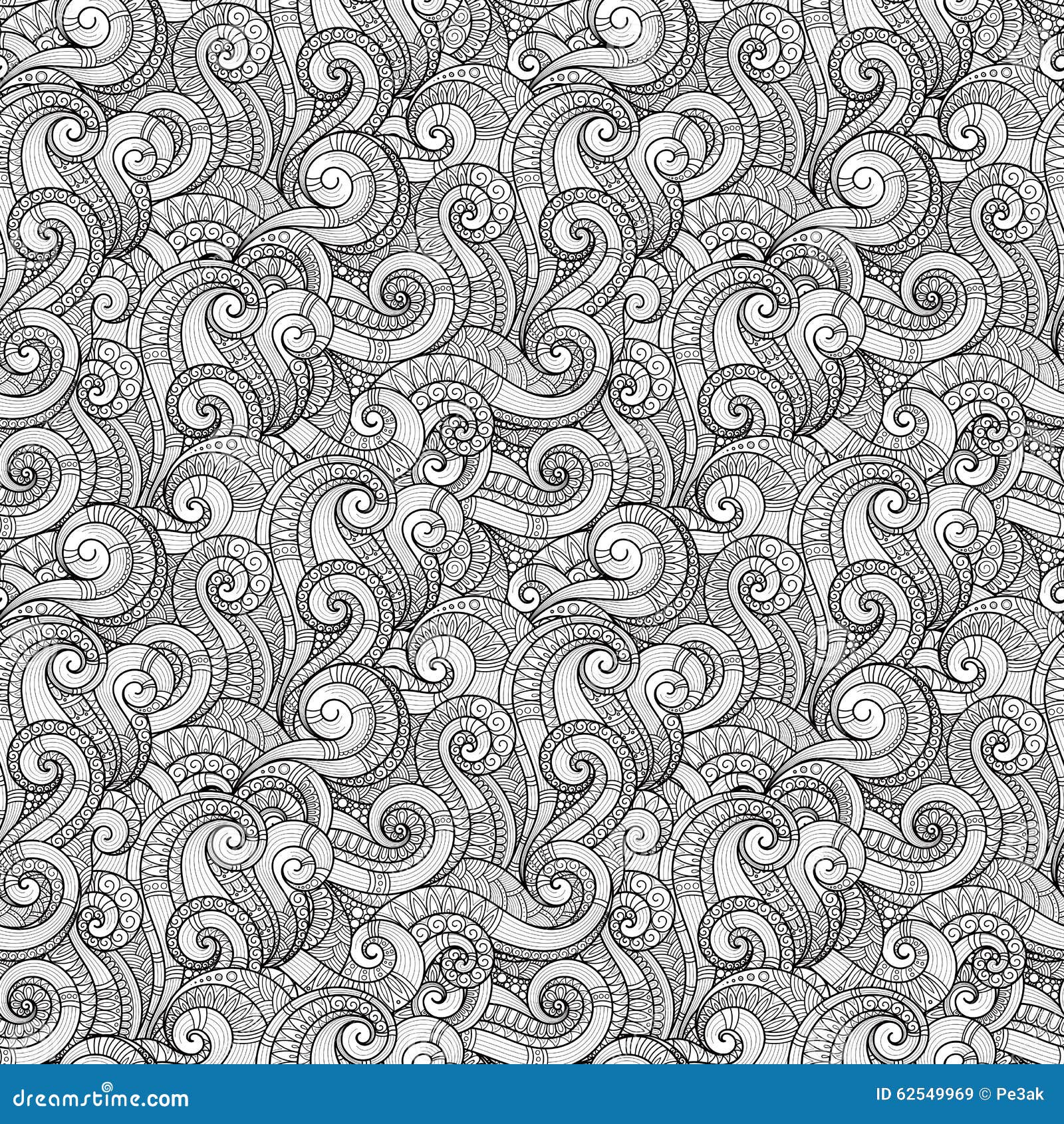 Seamless Pattern for Coloring Book. Stock Vector - Illustration of line ...