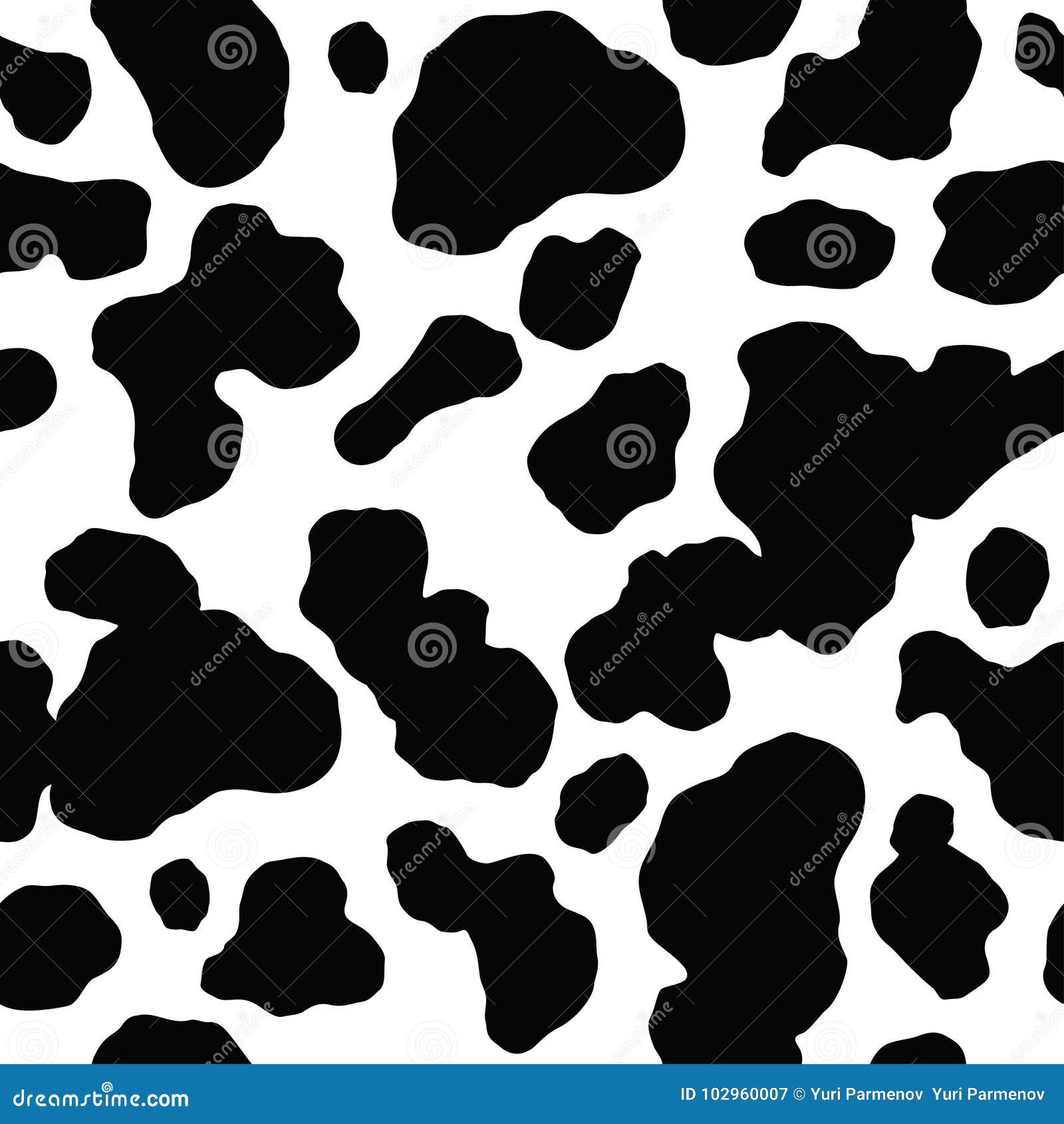 Cow Print Vector Seamless Pattern Design Stock Vector (Royalty