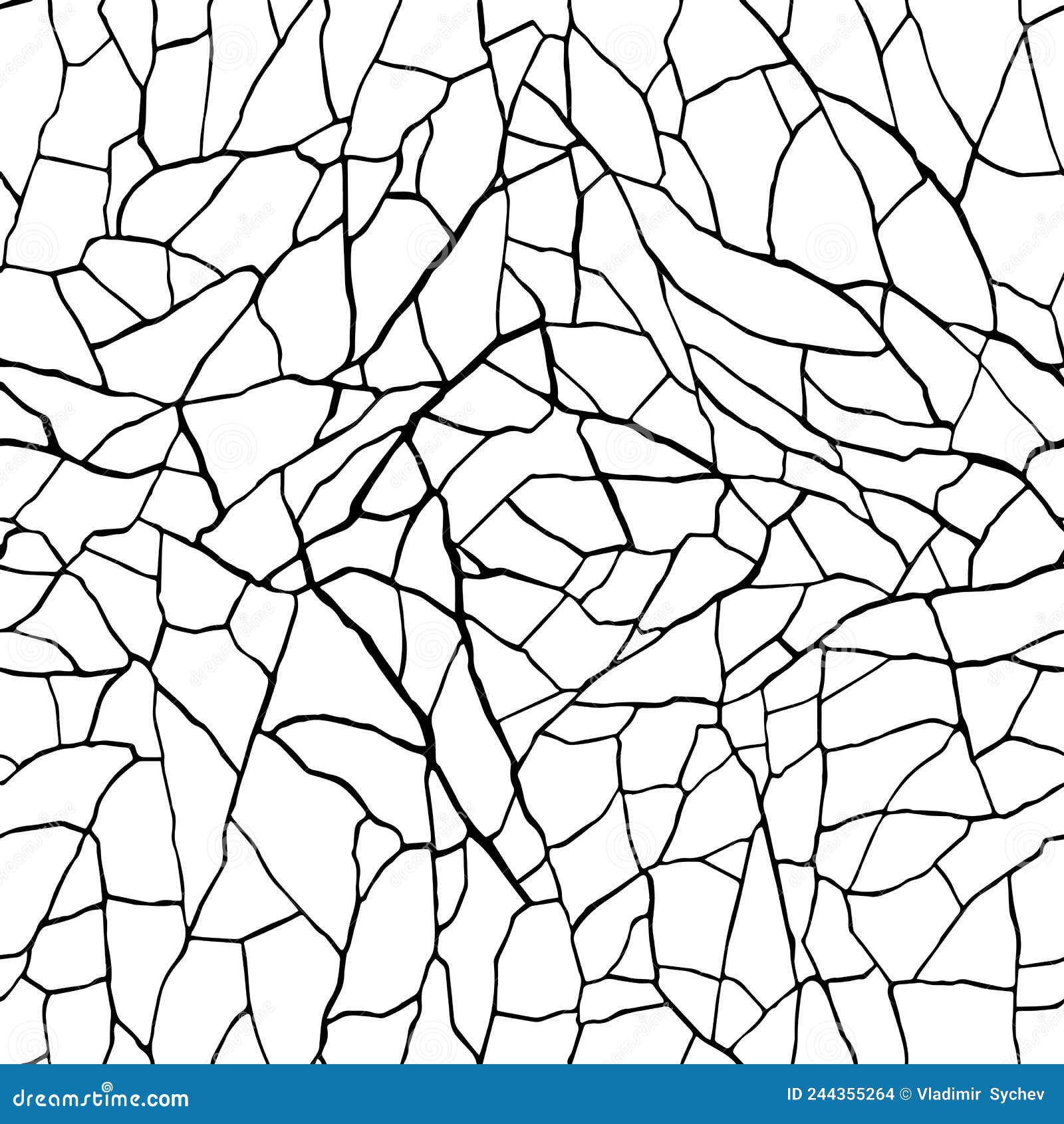 Seamless Pattern. Cracks Texture White and Black. Vector Background ...