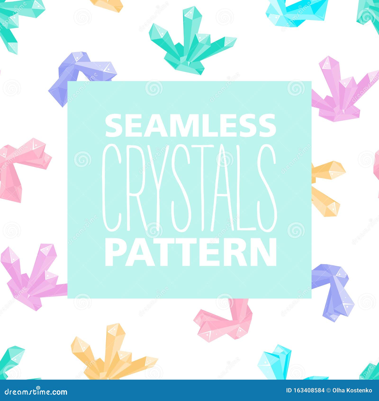 seamless pattern with crystal in 