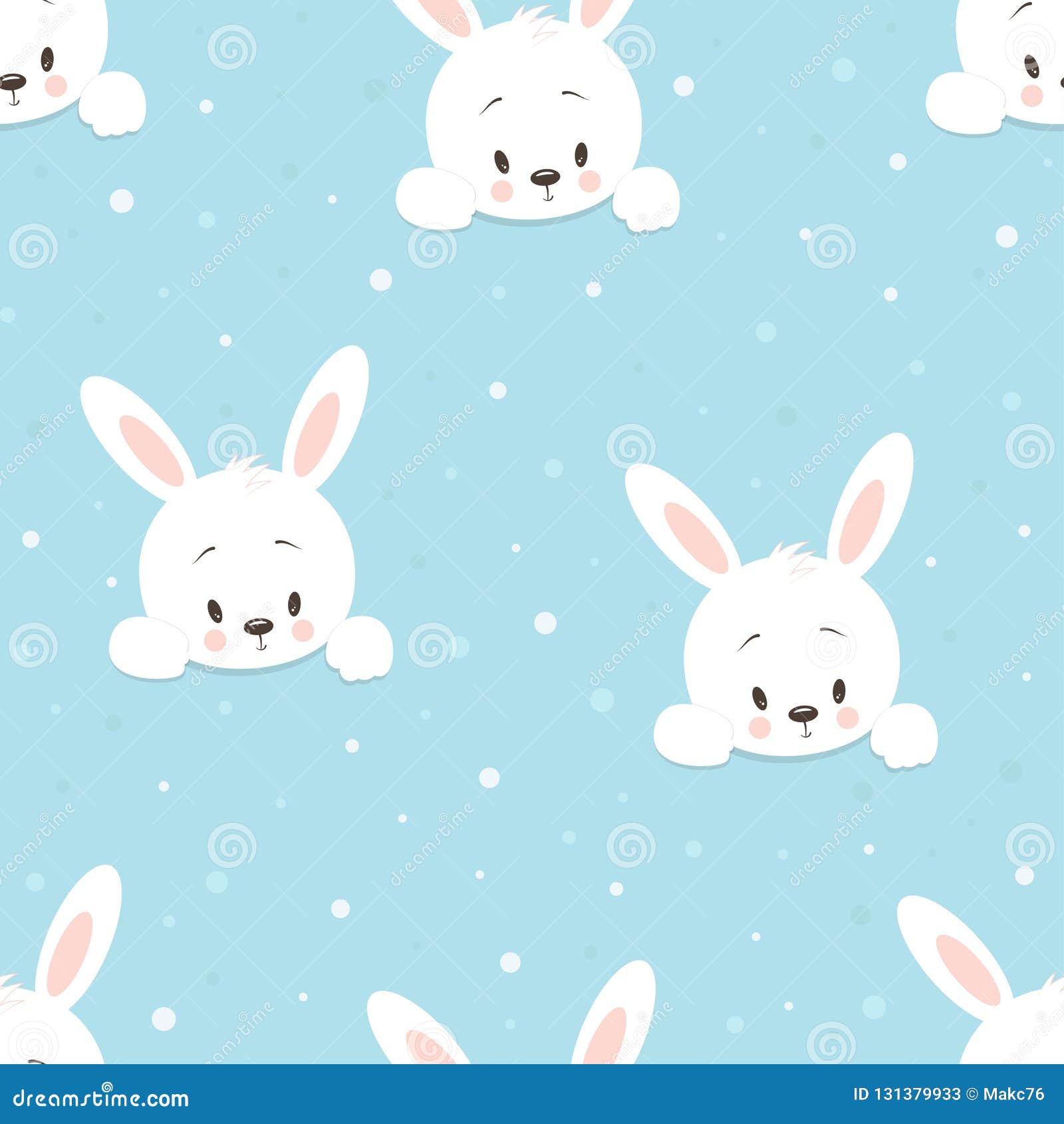 Winter Pattern Cartoon Hare Stock Vector - Illustration of vector, blue:  131379933