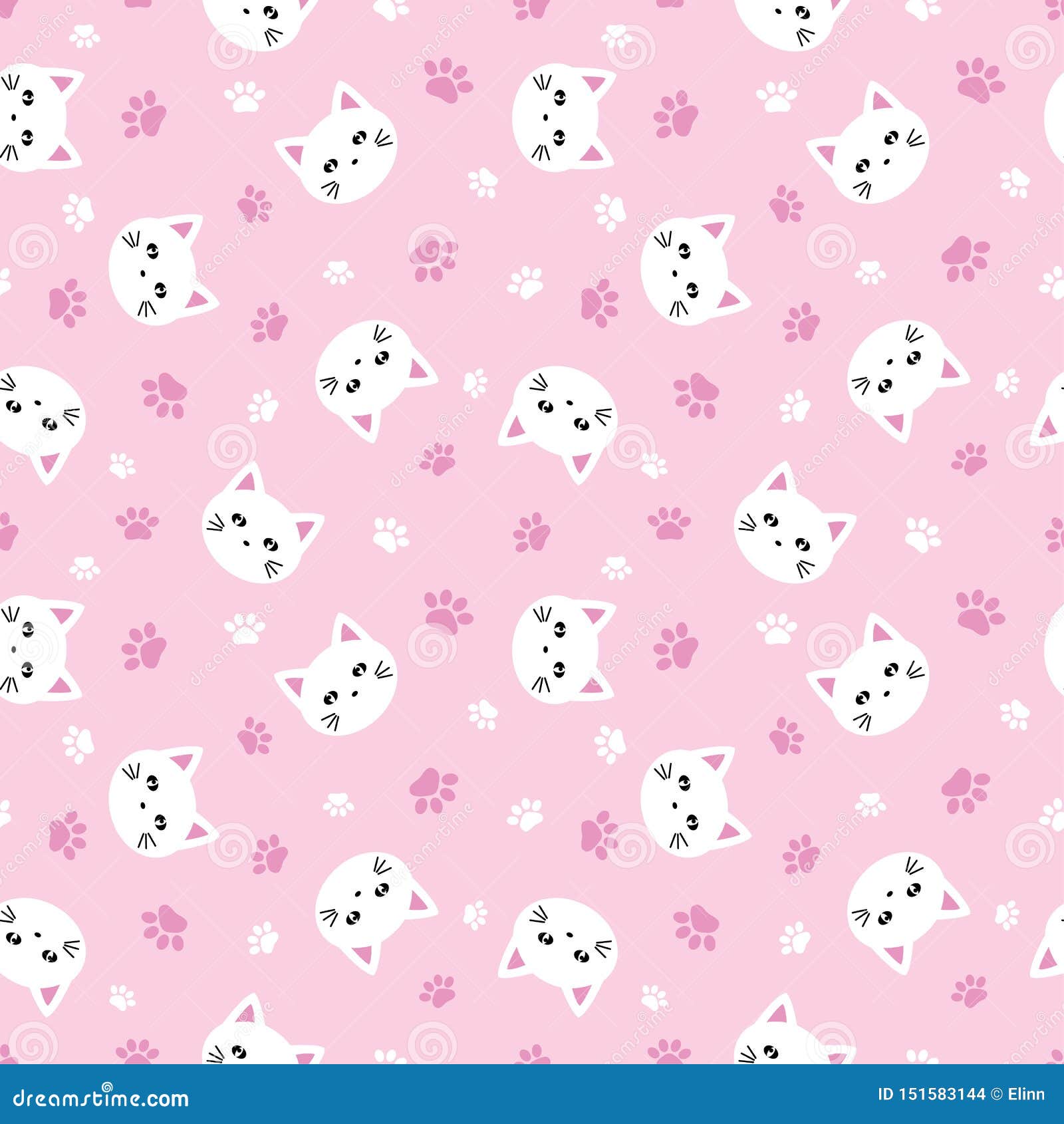 Pink wallpaper cute cat paws