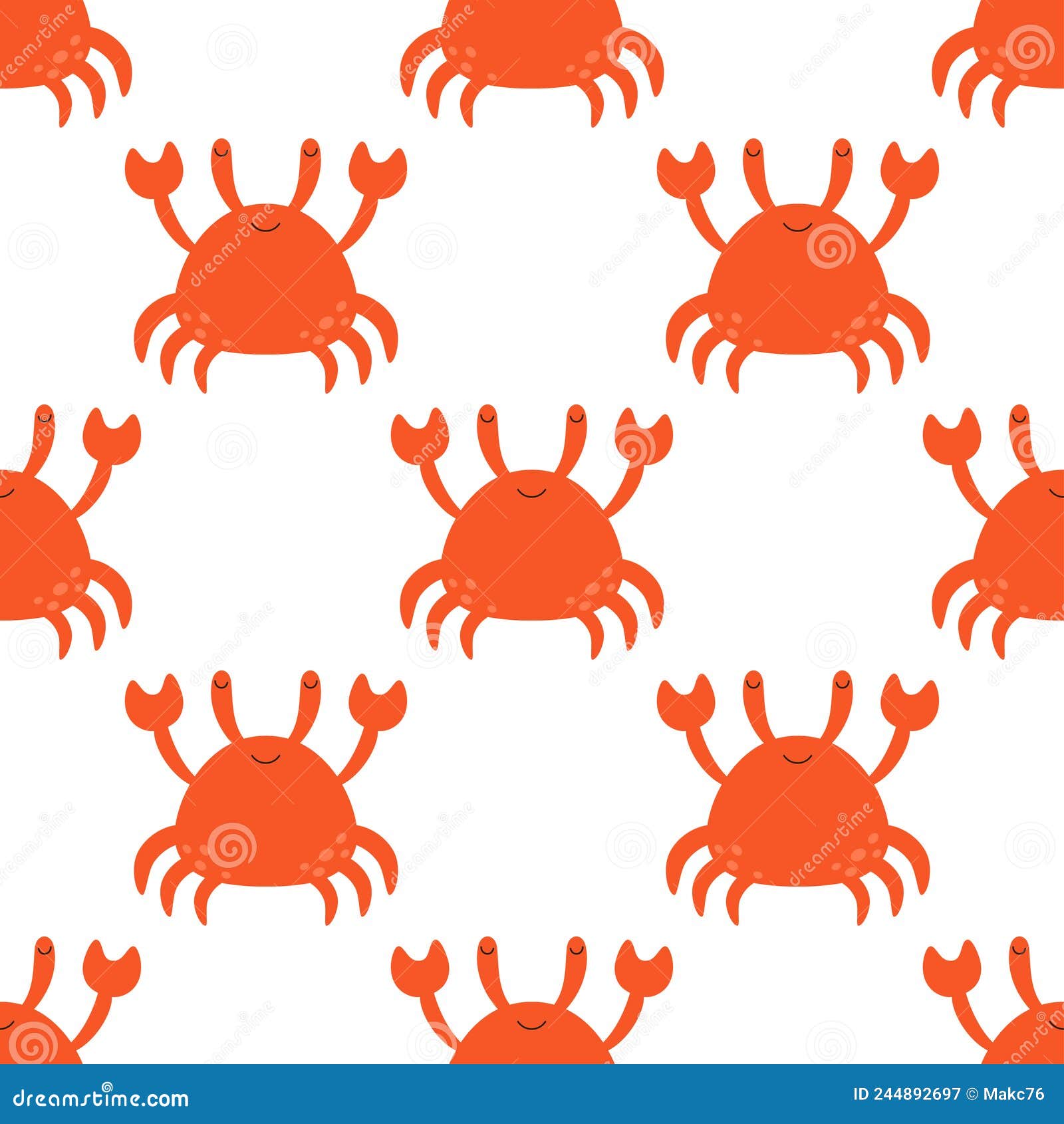 Seamless Pattern with Cute Crab in Cartoon Style Stock Vector - Illustration of crustacean, marine: 244892697 Seamless Pattern with Cute Crab in Cartoon Style Stock Vector - Illustration of crustacean, marine: 244892697