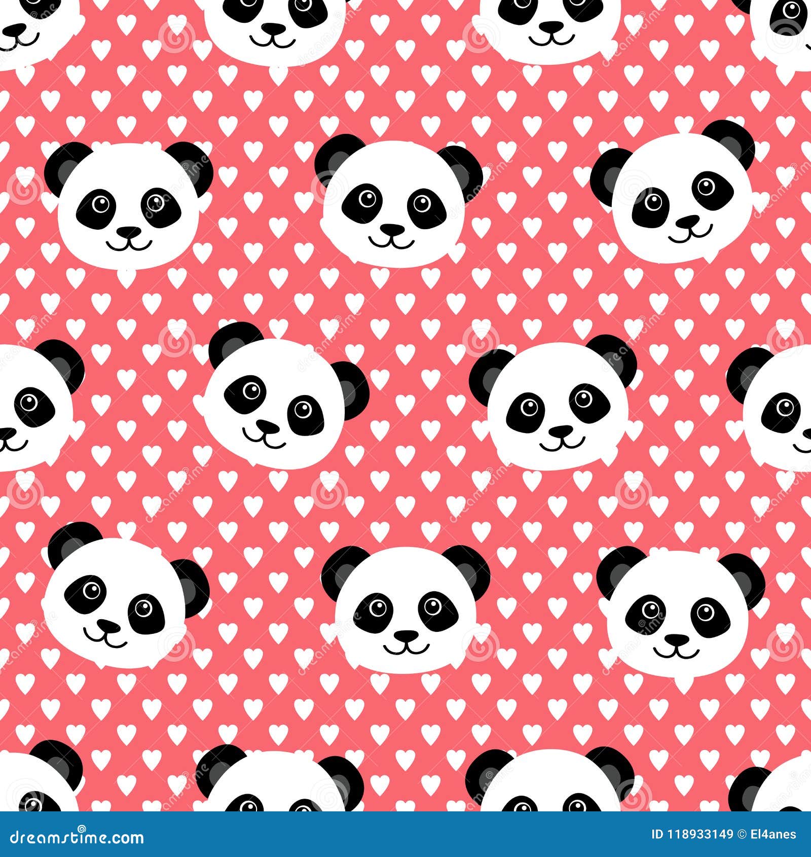 Lovely panda wallpaper stock vector. Illustration of kids - 118933149