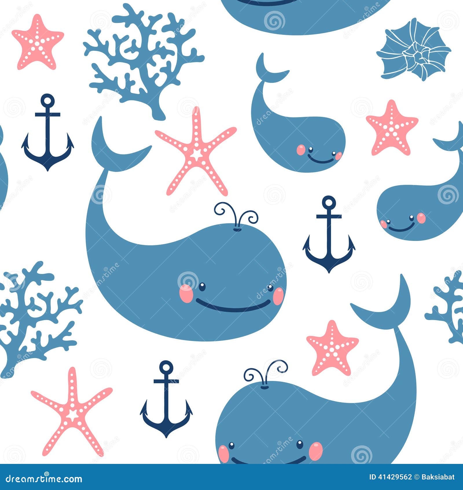 anchor wallpapers tumblr With Whales. Vector Cute Image Stock  Pattern Seamless
