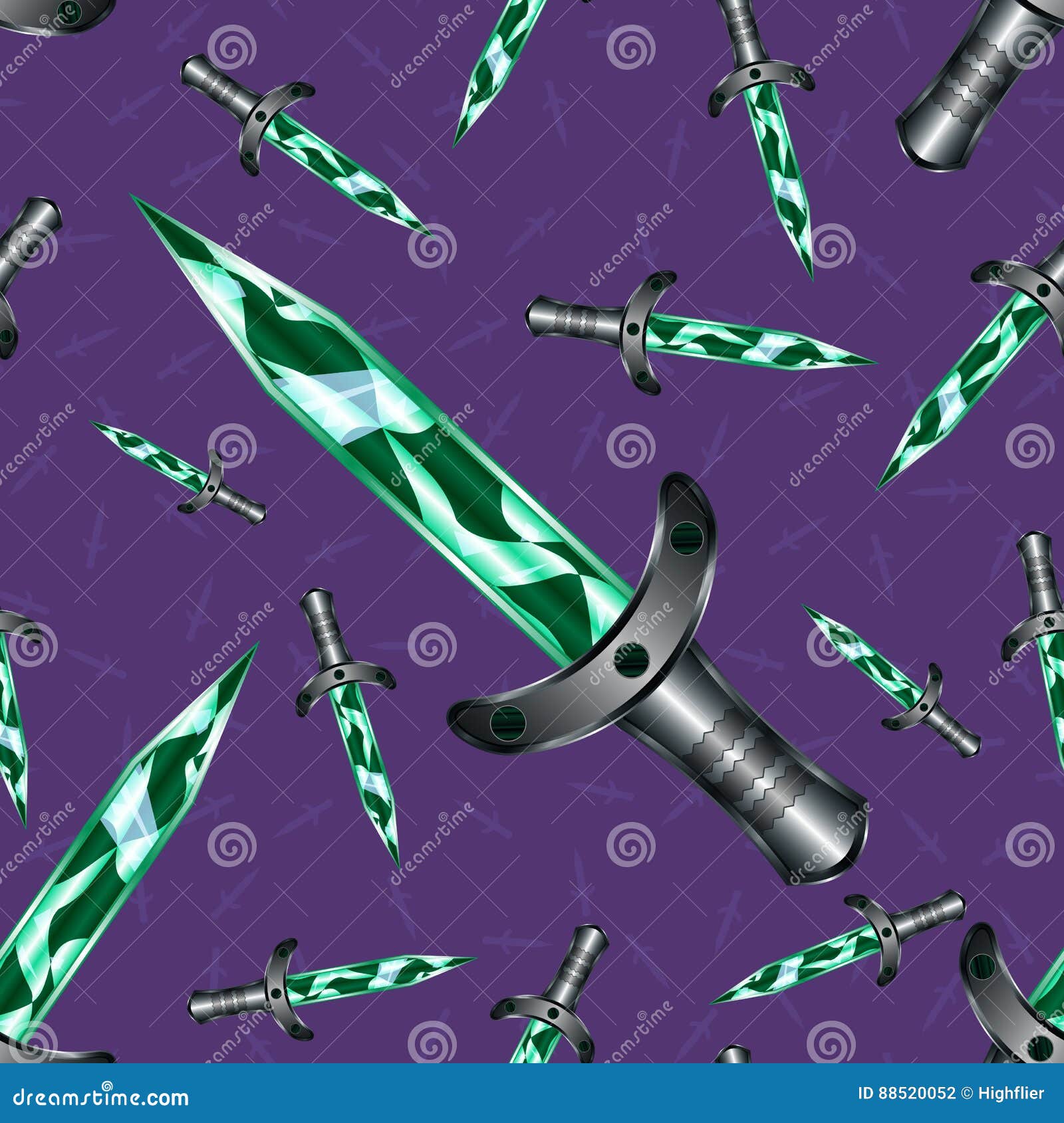 seamless pattern dagger weapon