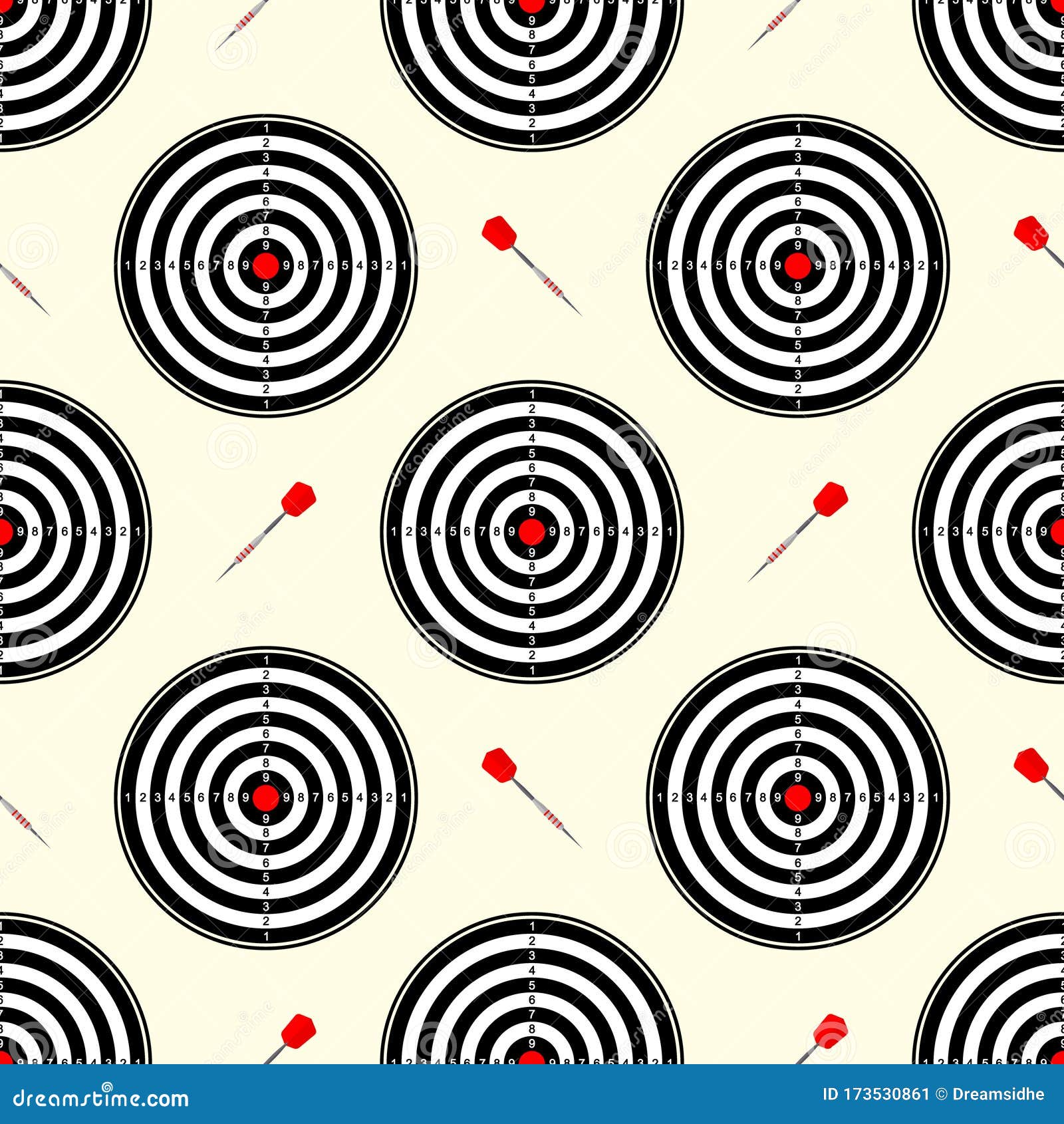 seamless pattern with dartboards for darts game