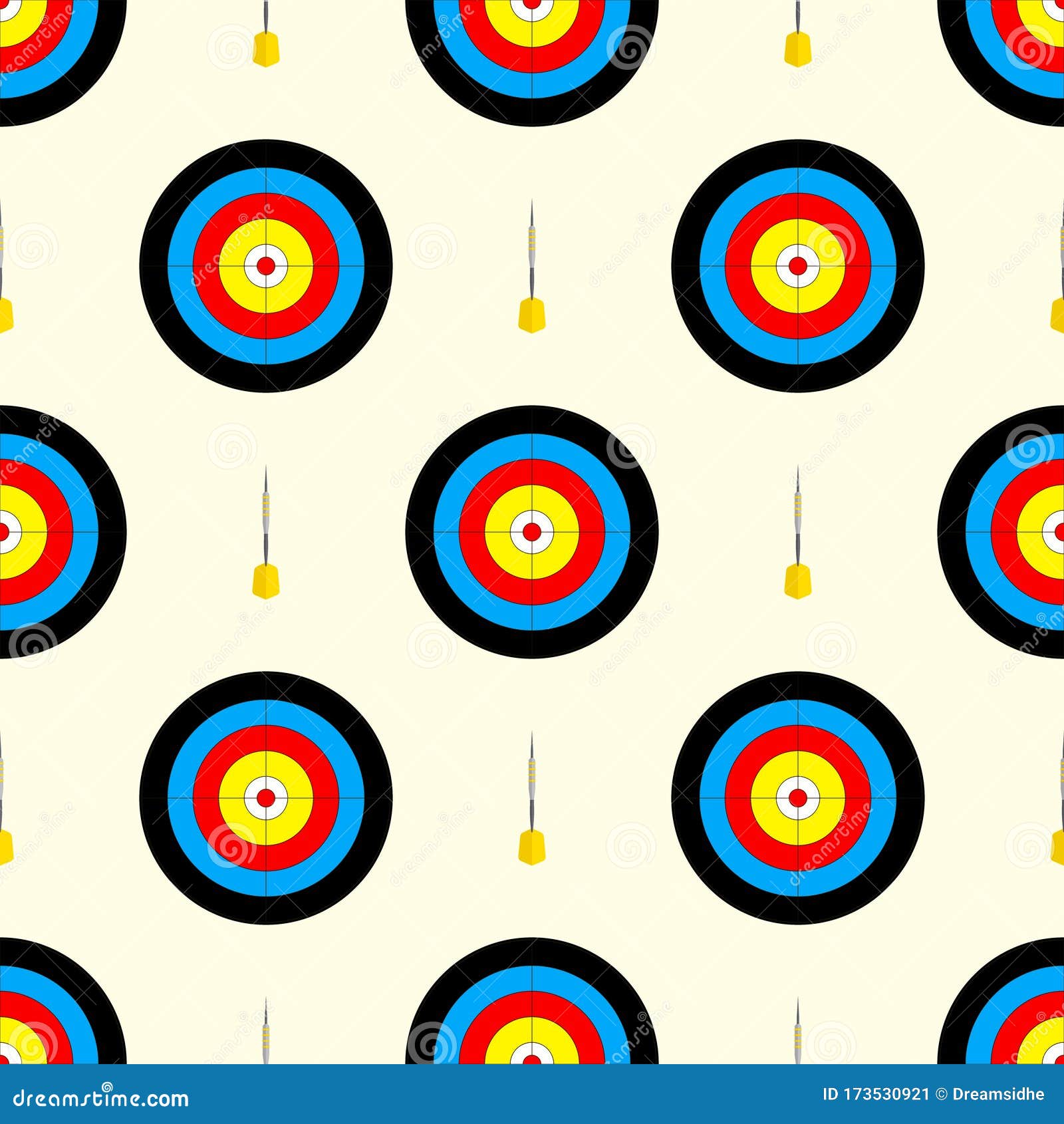 seamless pattern with dartboards for darts game