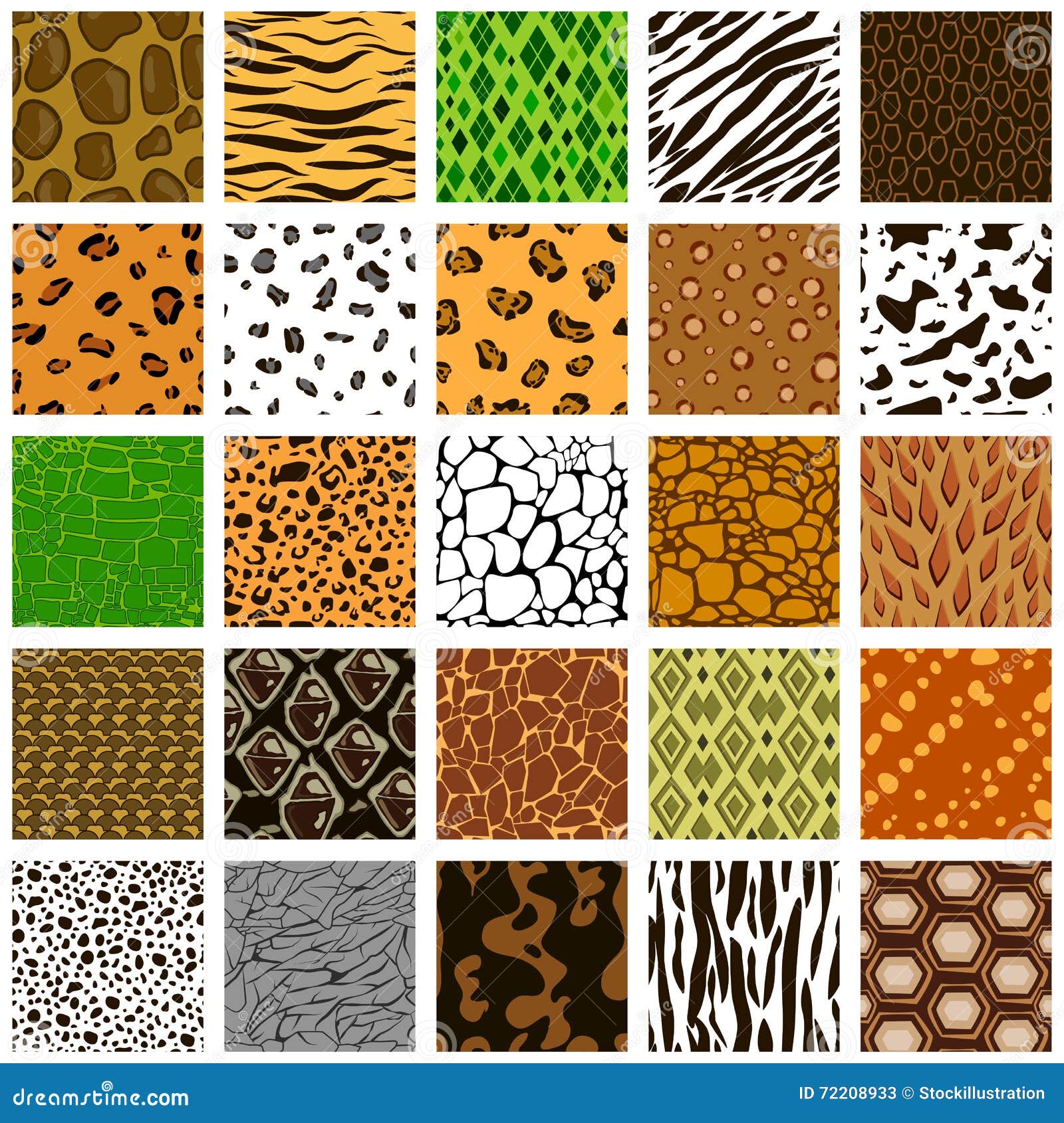 Seamless Pattern of Different Animal Skin Stock Vector - Illustration