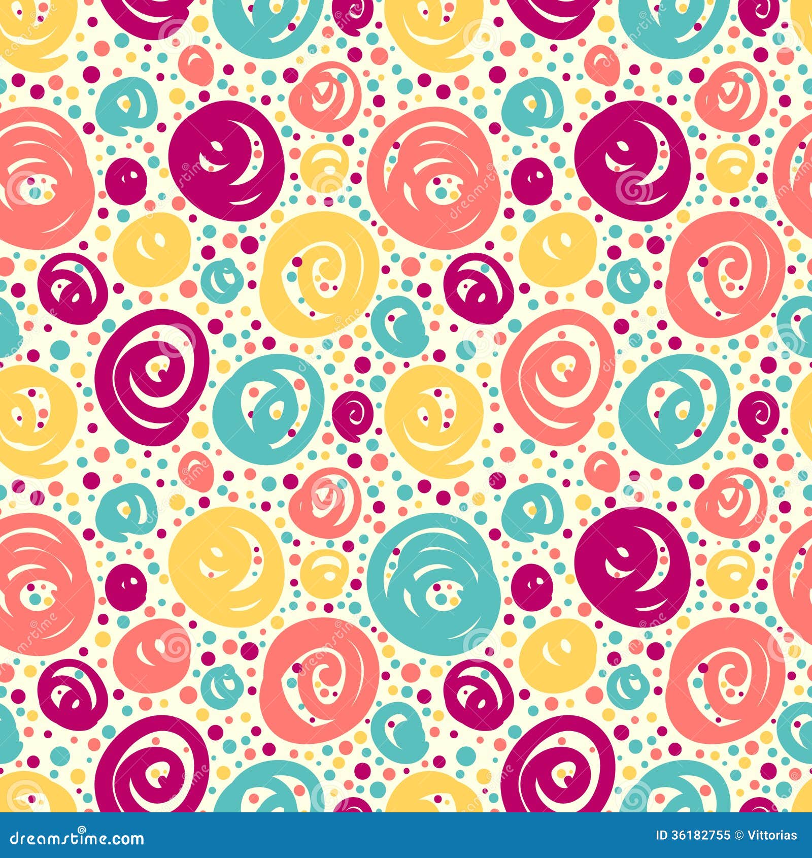 Seamless Pattern With Doodle Dots Stock Vector Illustration Of