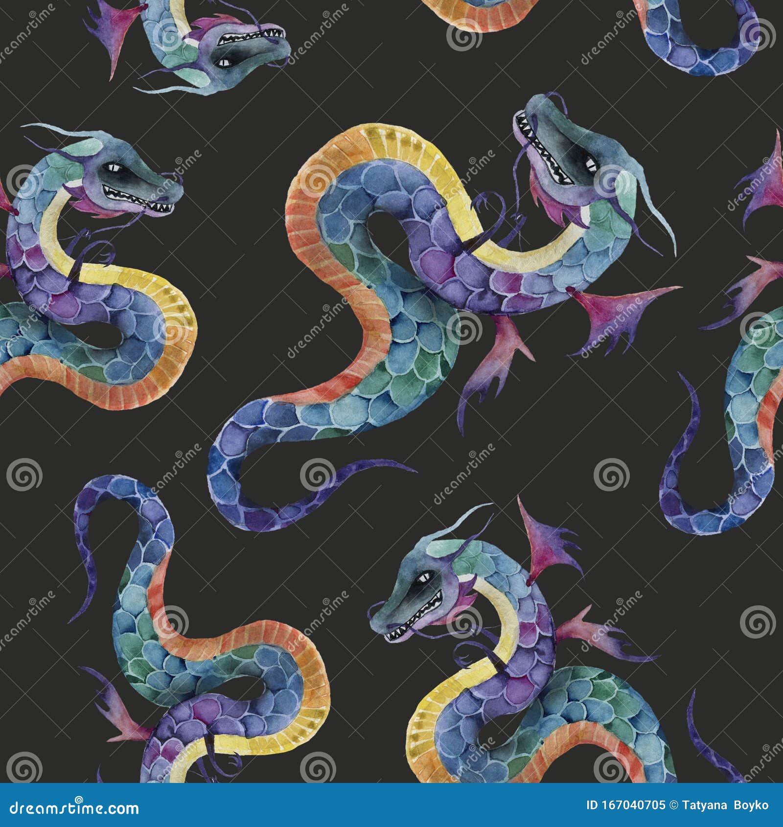 Seamless Pattern With Dragons Texture Textured Traditional Wallpaper 库存例证 插画包括有蜥蜴 镇痛药