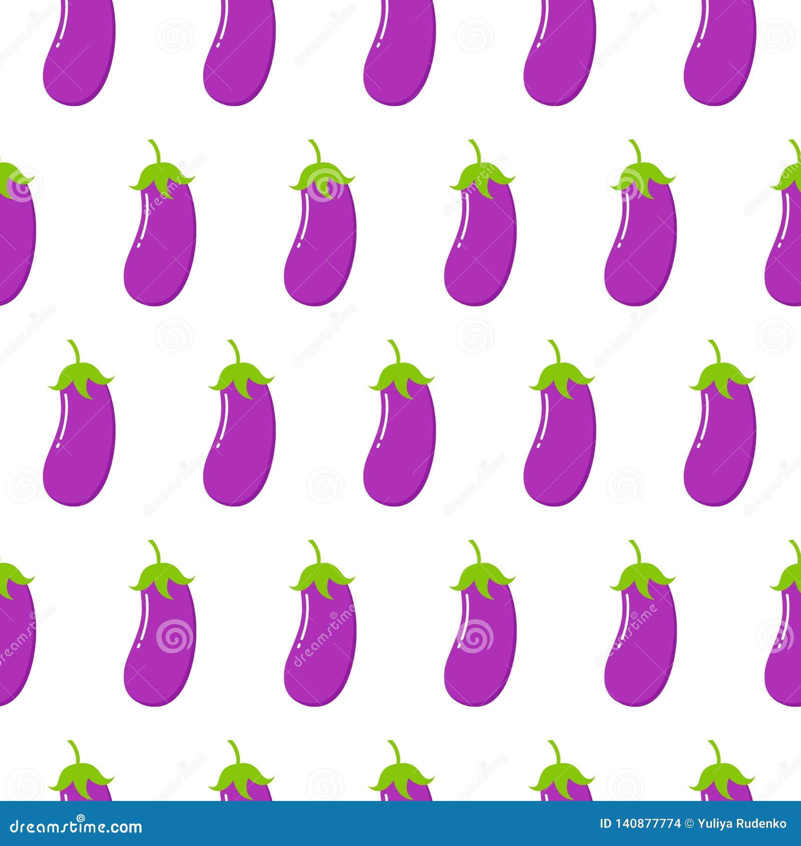 Seamless Pattern with Eggplants. Perfect for Wallpapers, Pattern Fills